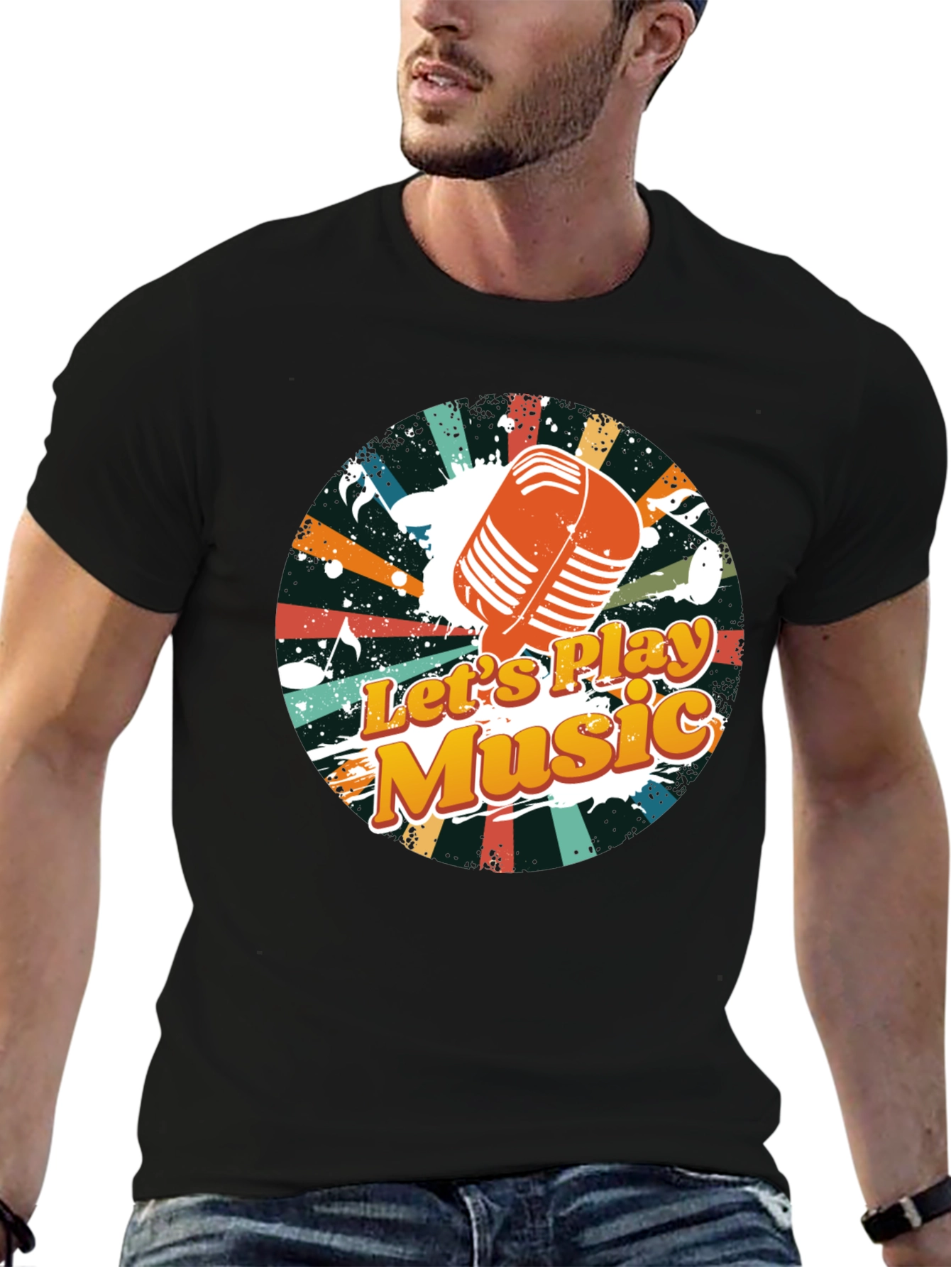 Retro Lets Play Music Graphic Tee