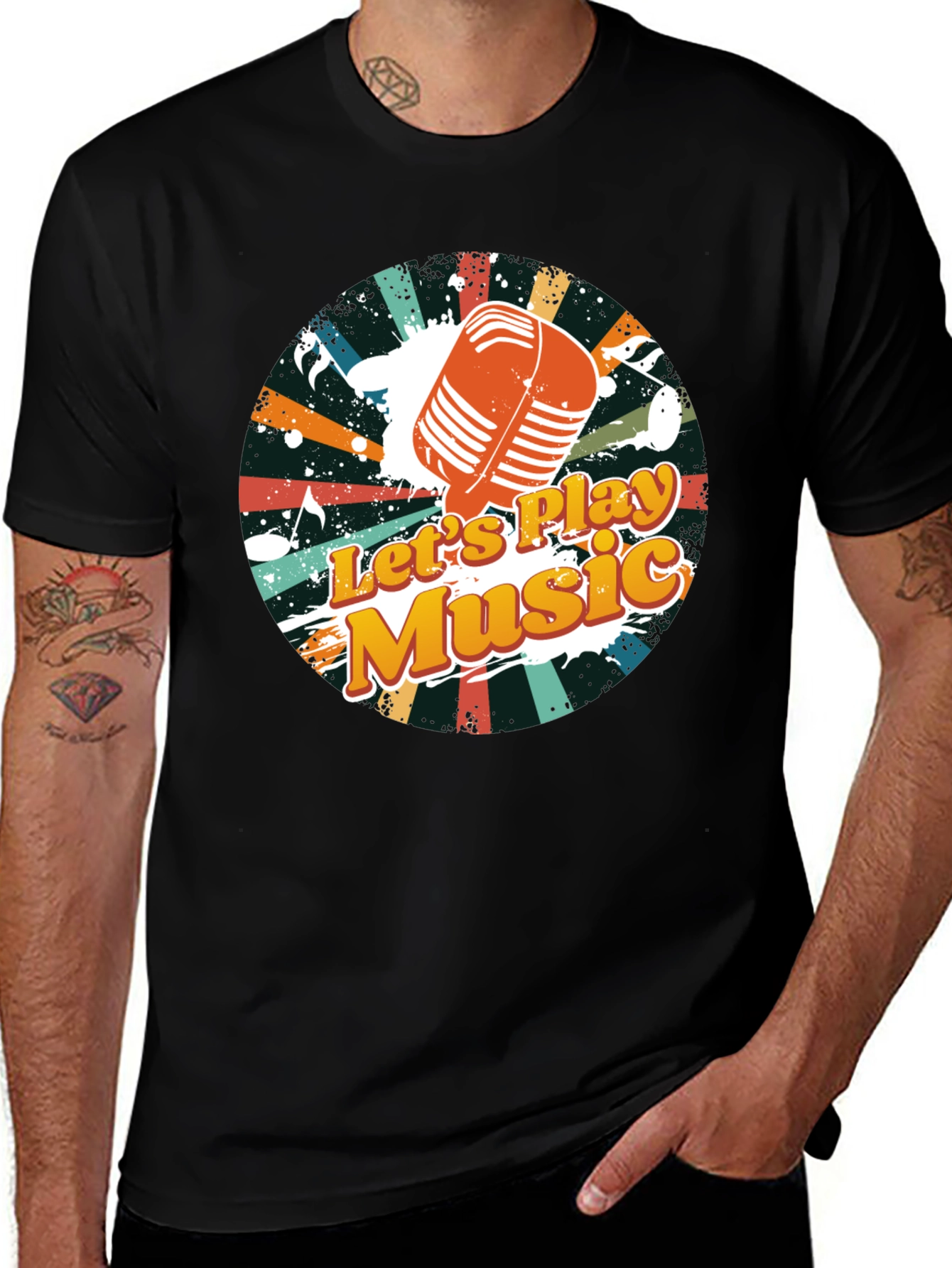 Retro Lets Play Music Graphic Tee