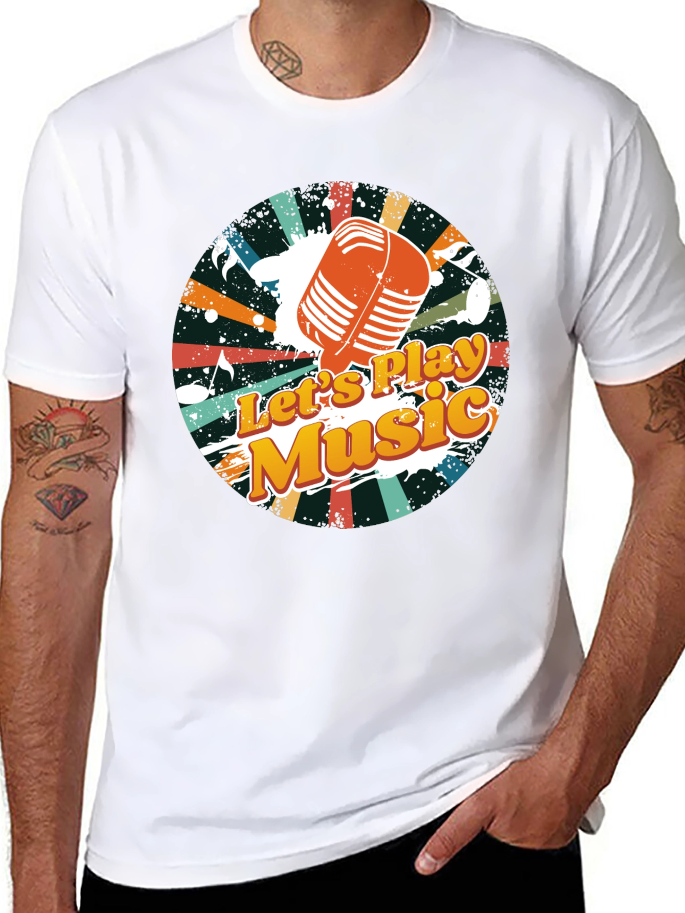Retro Lets Play Music Graphic Tee