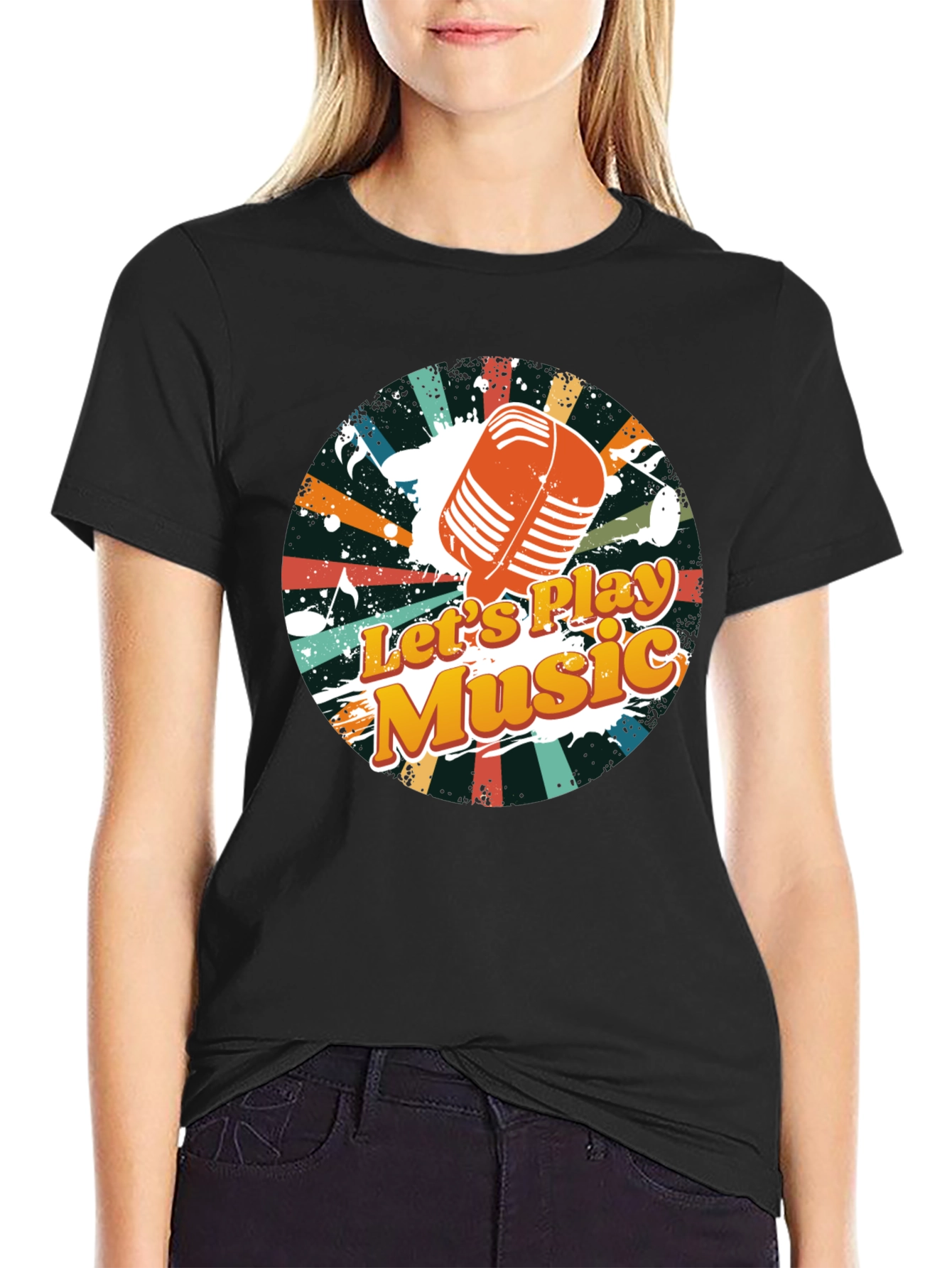 Retro Lets Play Music Graphic Tee