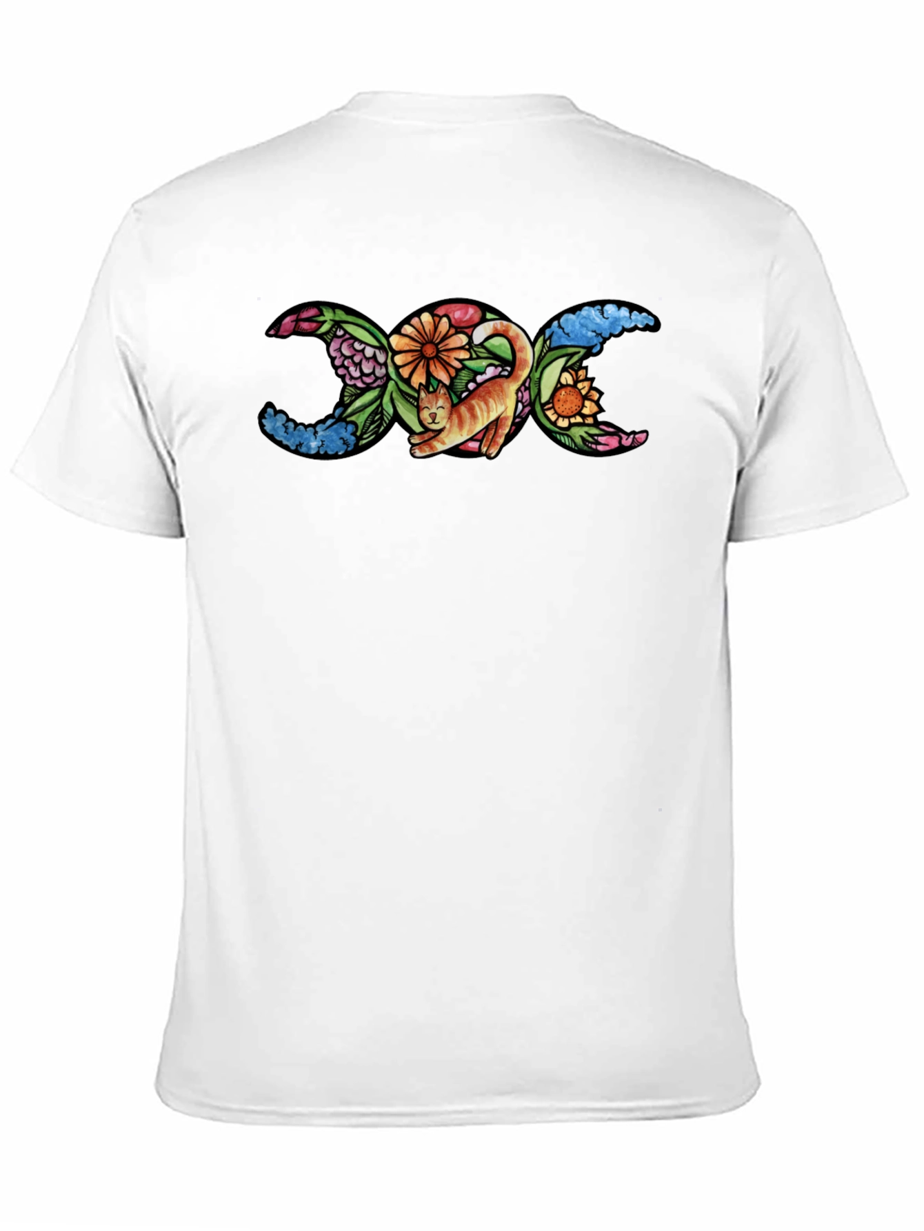 Triple Moon Goddess Cat Graphic T-Shirt
