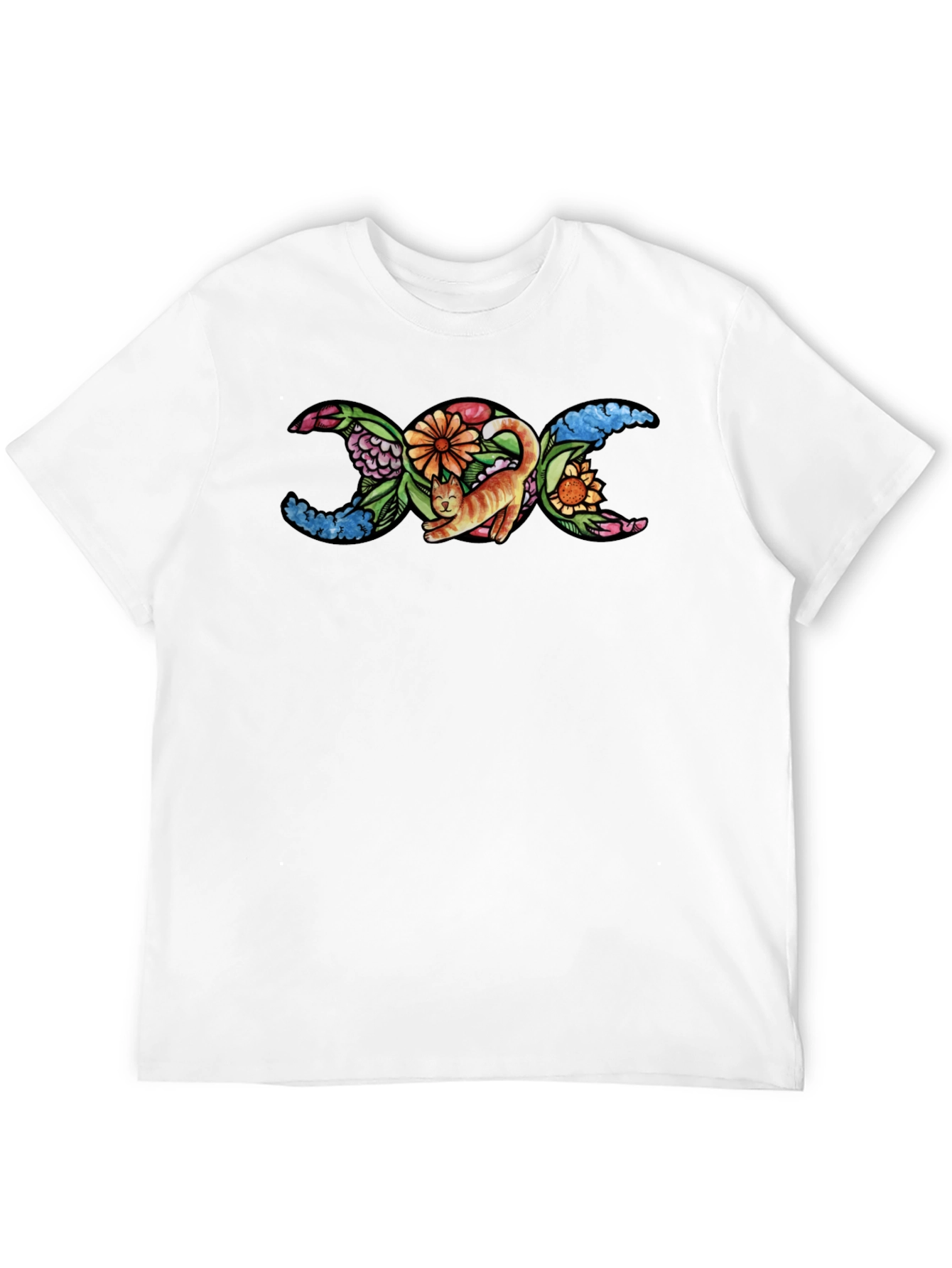 Triple Moon Goddess Cat Graphic T-Shirt