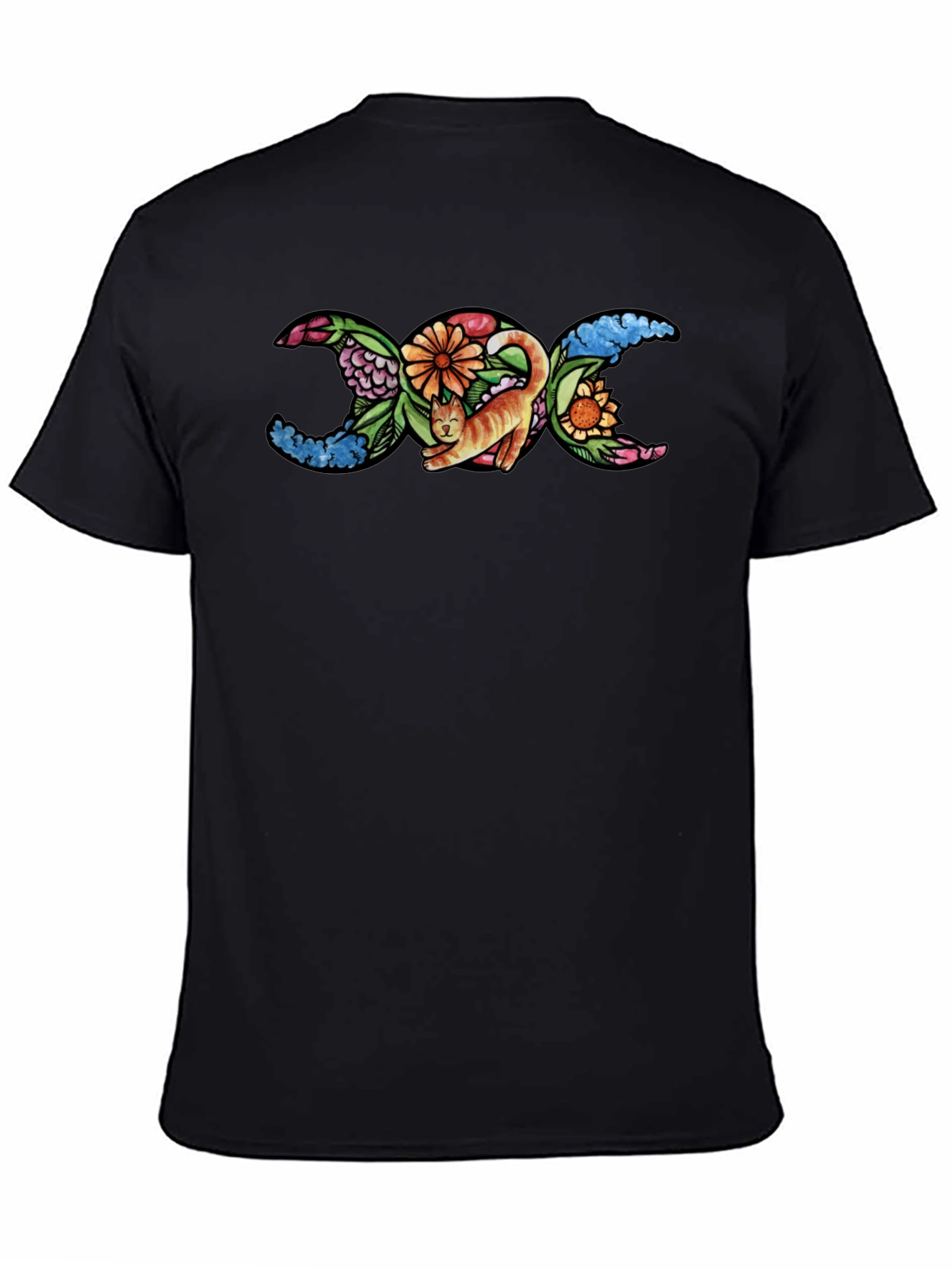 Triple Moon Goddess Cat Graphic T-Shirt