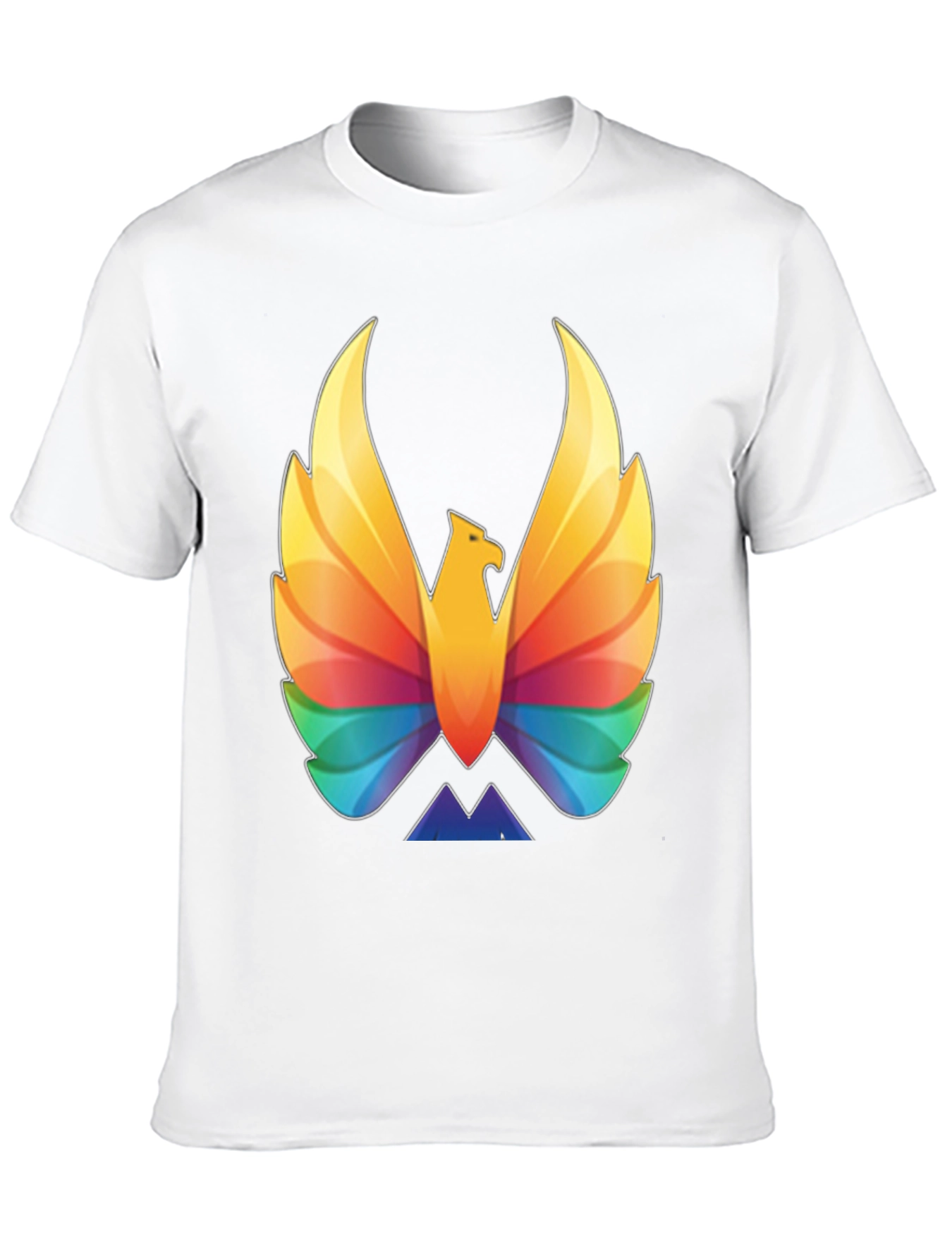Rainbow Phoenix Graphic T-Shirt - Black Cotton Blend