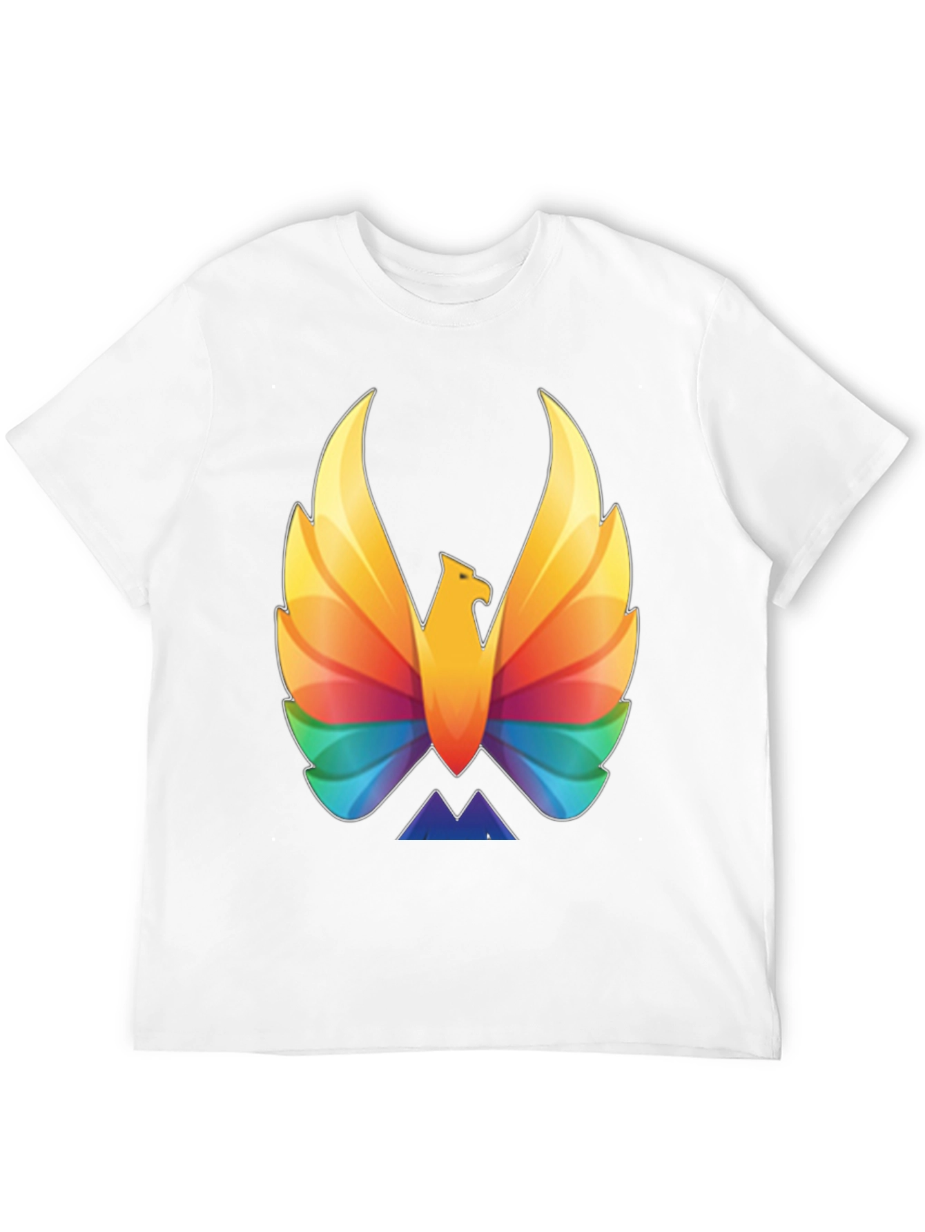 Rainbow Phoenix Graphic T-Shirt - Black Cotton Blend
