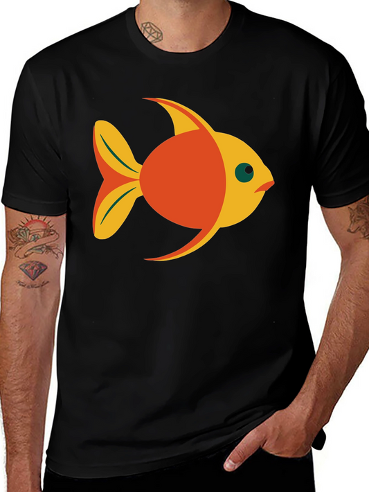 Fish Graphic Black T-Shirt - Fun Casual Wear