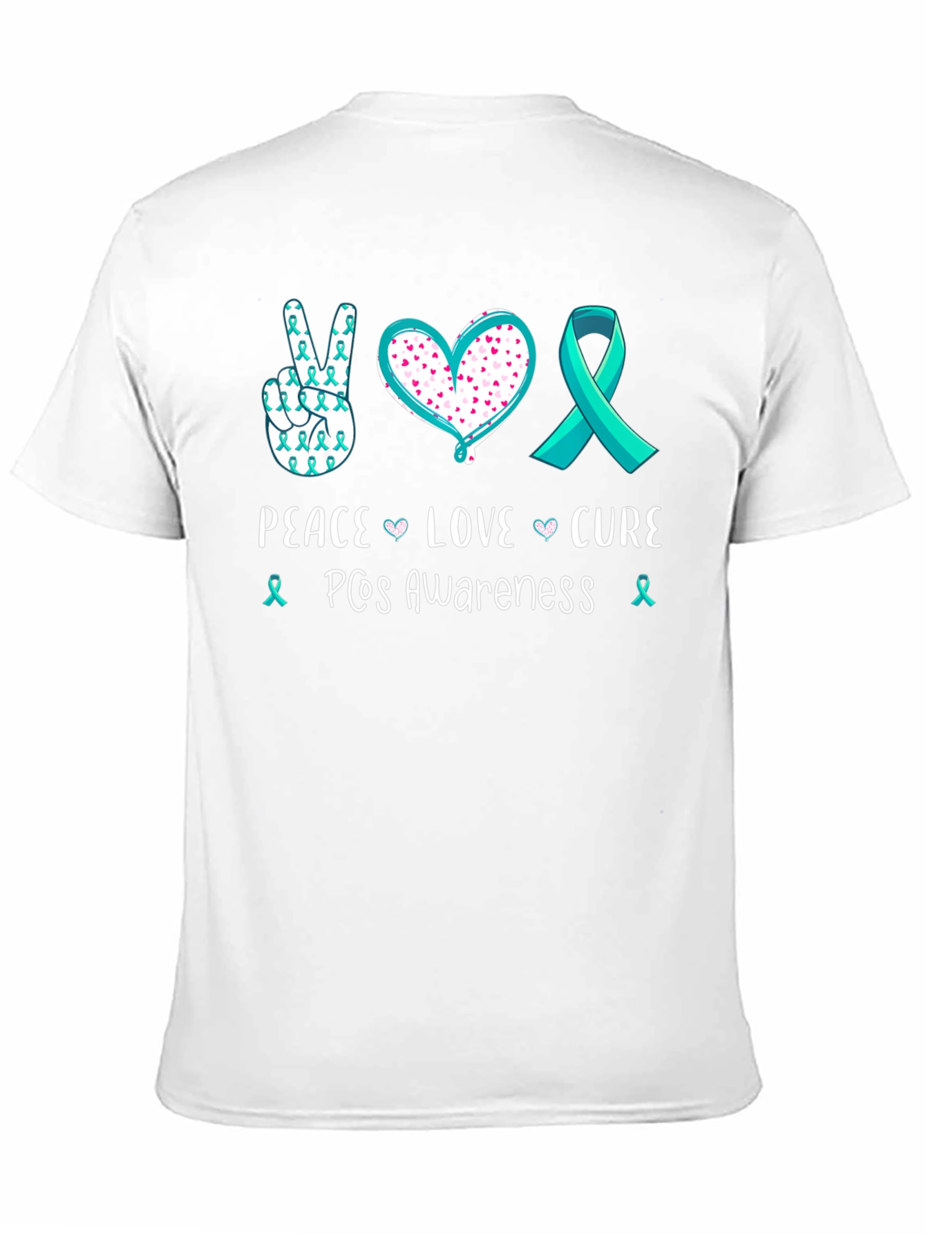 PCOS Awareness Peace Love Cure T-Shirt