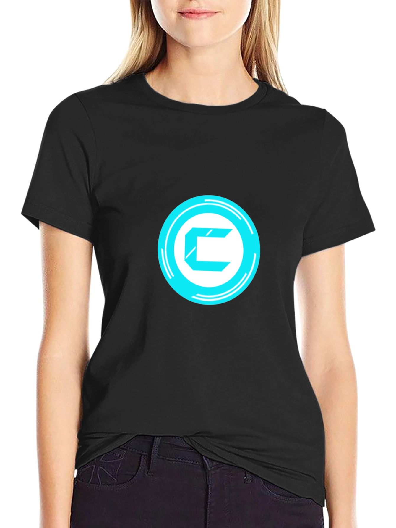 Futuristic C Logo Black T-Shirt