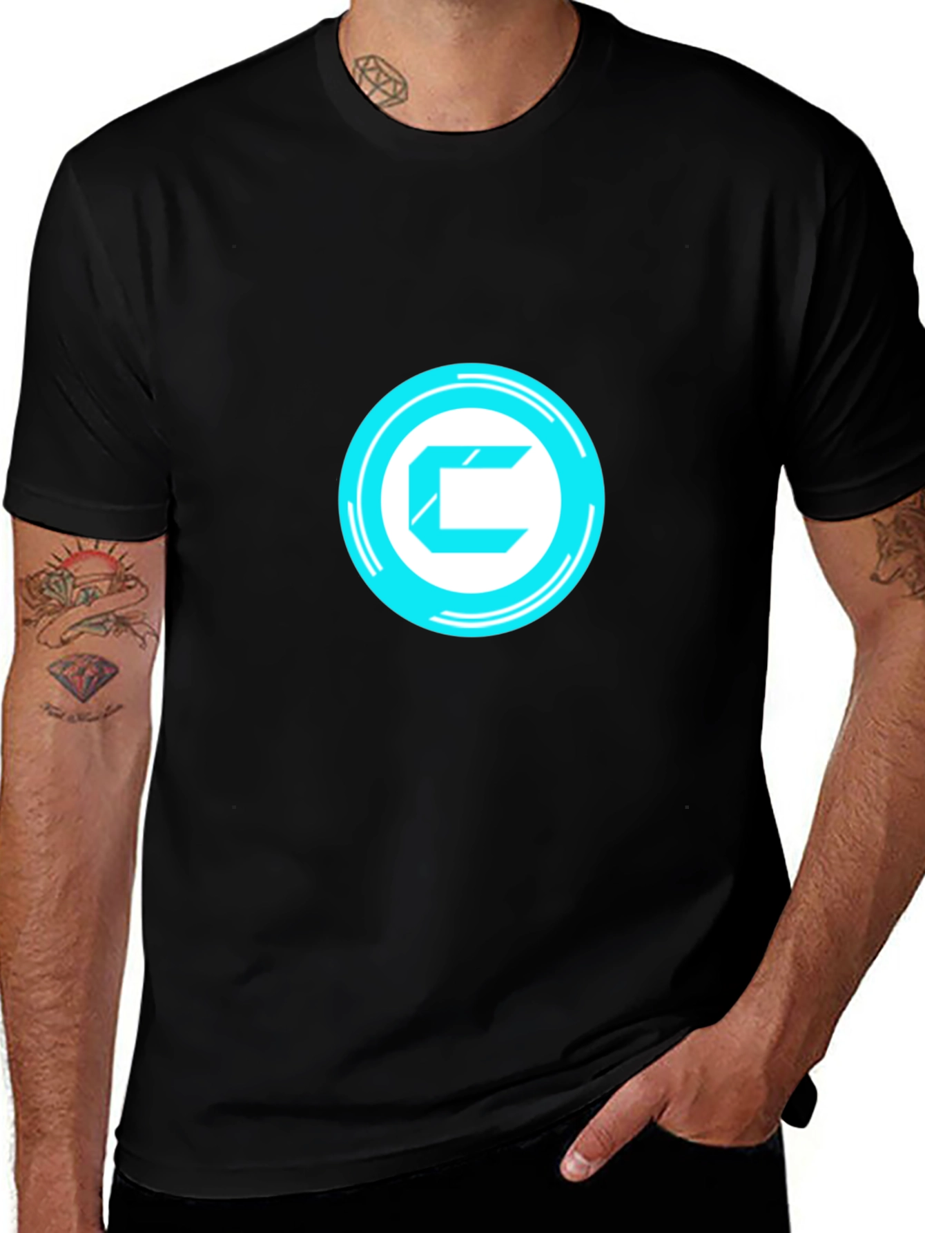 Futuristic C Logo Black T-Shirt