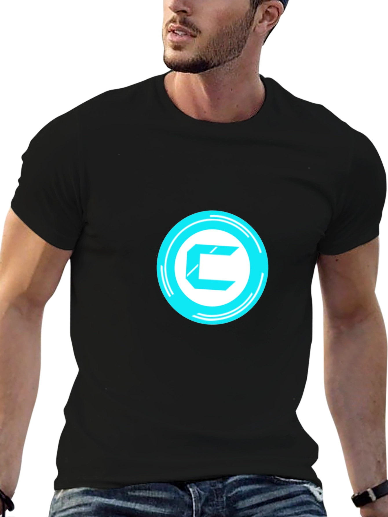 Futuristic C Logo Black T-Shirt