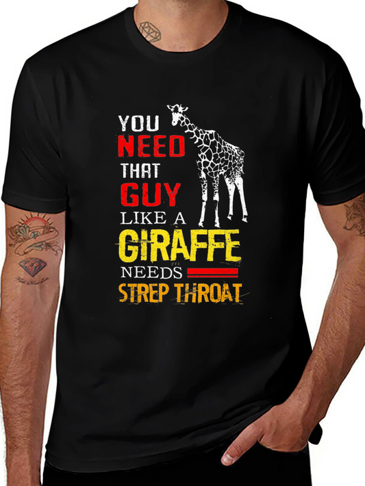 Funny Giraffe Strep Throat Graphic T-Shirt