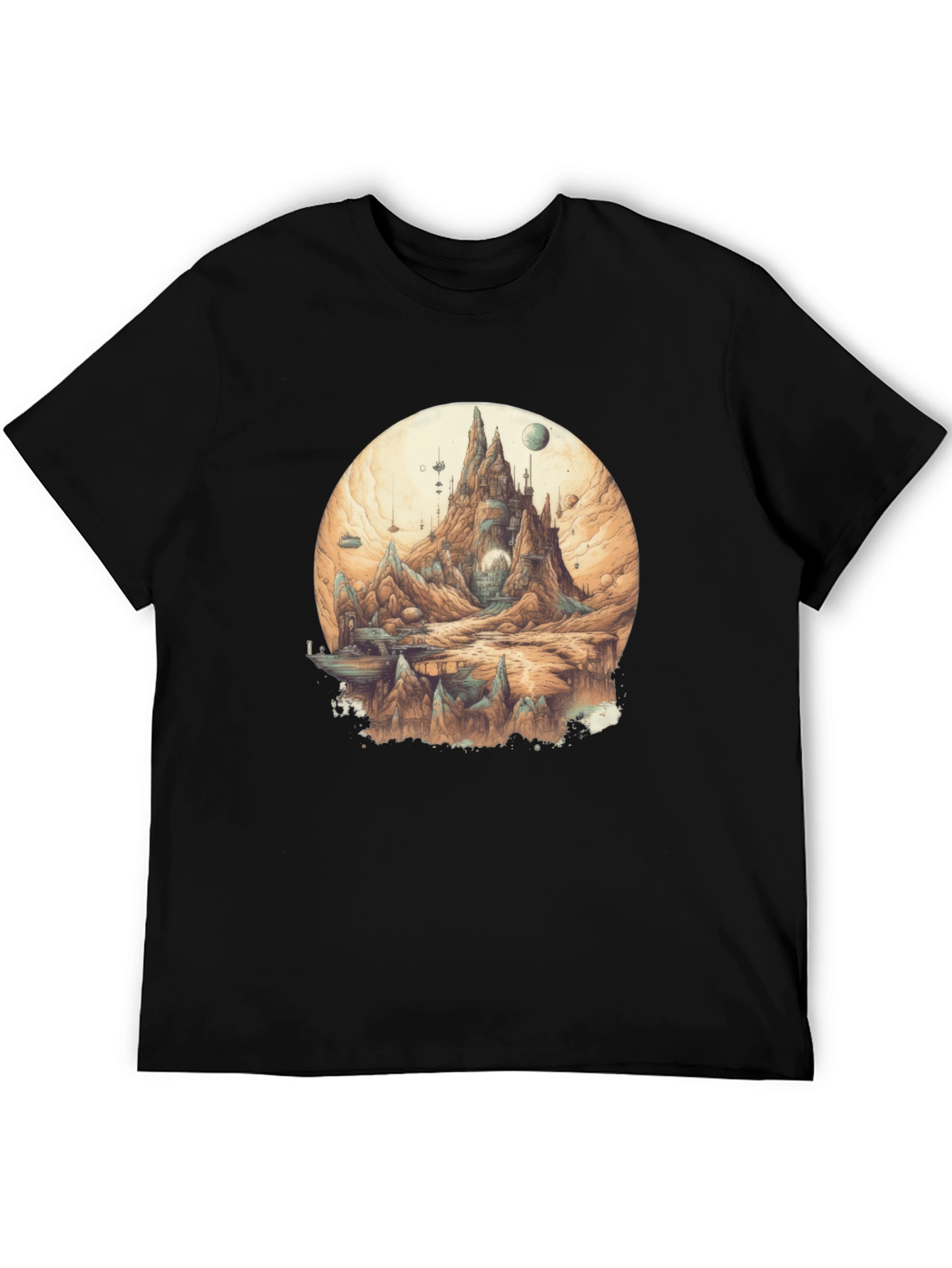 Fantasy Planetscape Graphic Tee - Unique Art T-Shirt