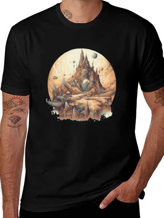 Fantasy Planetscape Graphic Tee - Unique Art T-Shirt