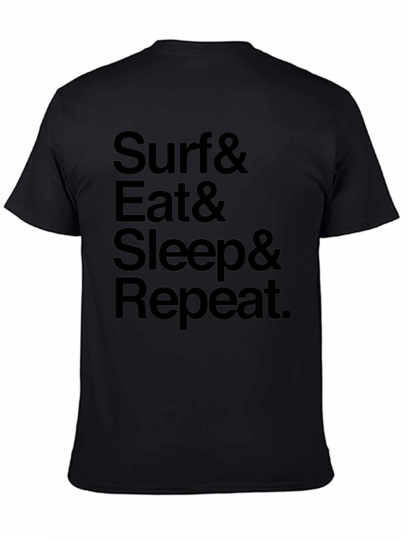 Surf Eat Sleep Repeat Graphic Tee - Black
