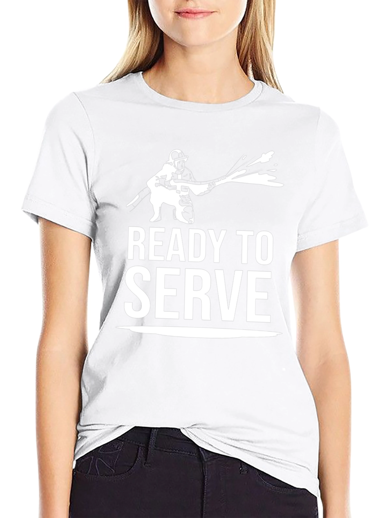 Ready to Serve Graphic Tee - Black Cotton T-Shirt