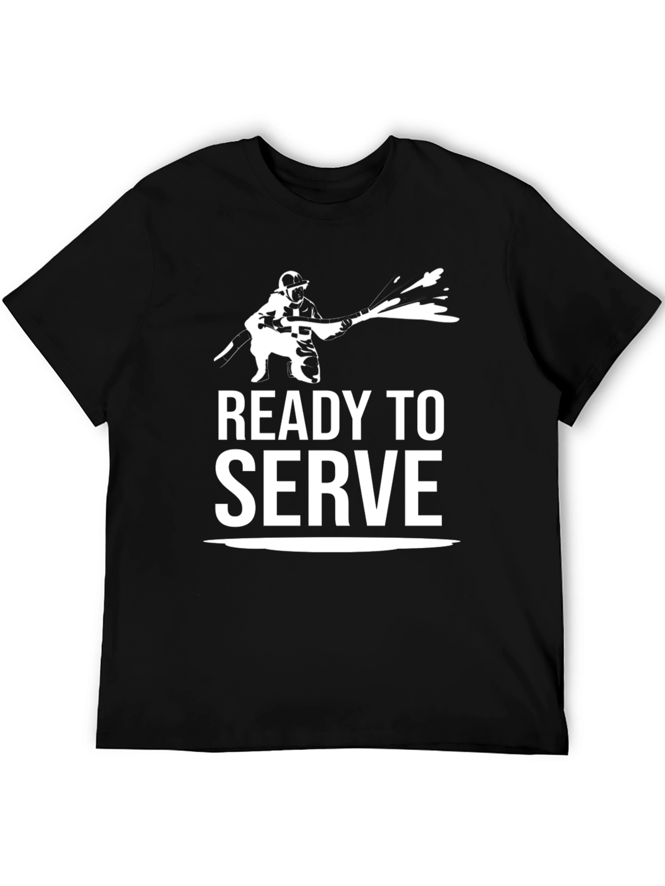 Ready to Serve Graphic Tee - Black Cotton T-Shirt