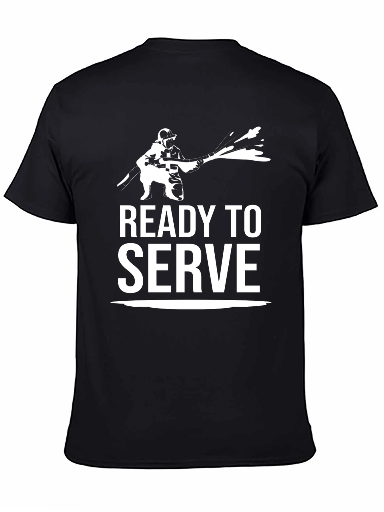Ready to Serve Graphic Tee - Black Cotton T-Shirt