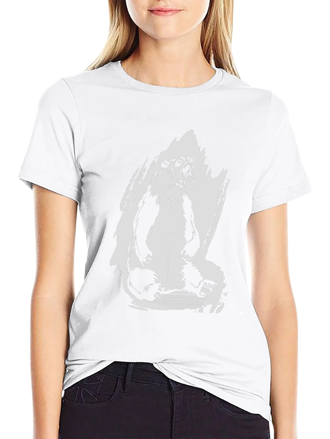 Mens Black Graphic Tee - Roaring Panda Design