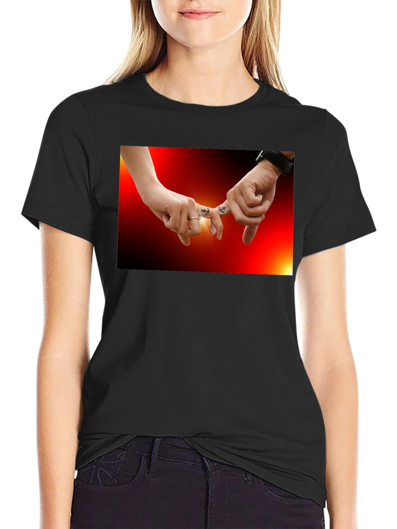 Pinky Promise Graphic Tee -  Trendy Black T-Shirt