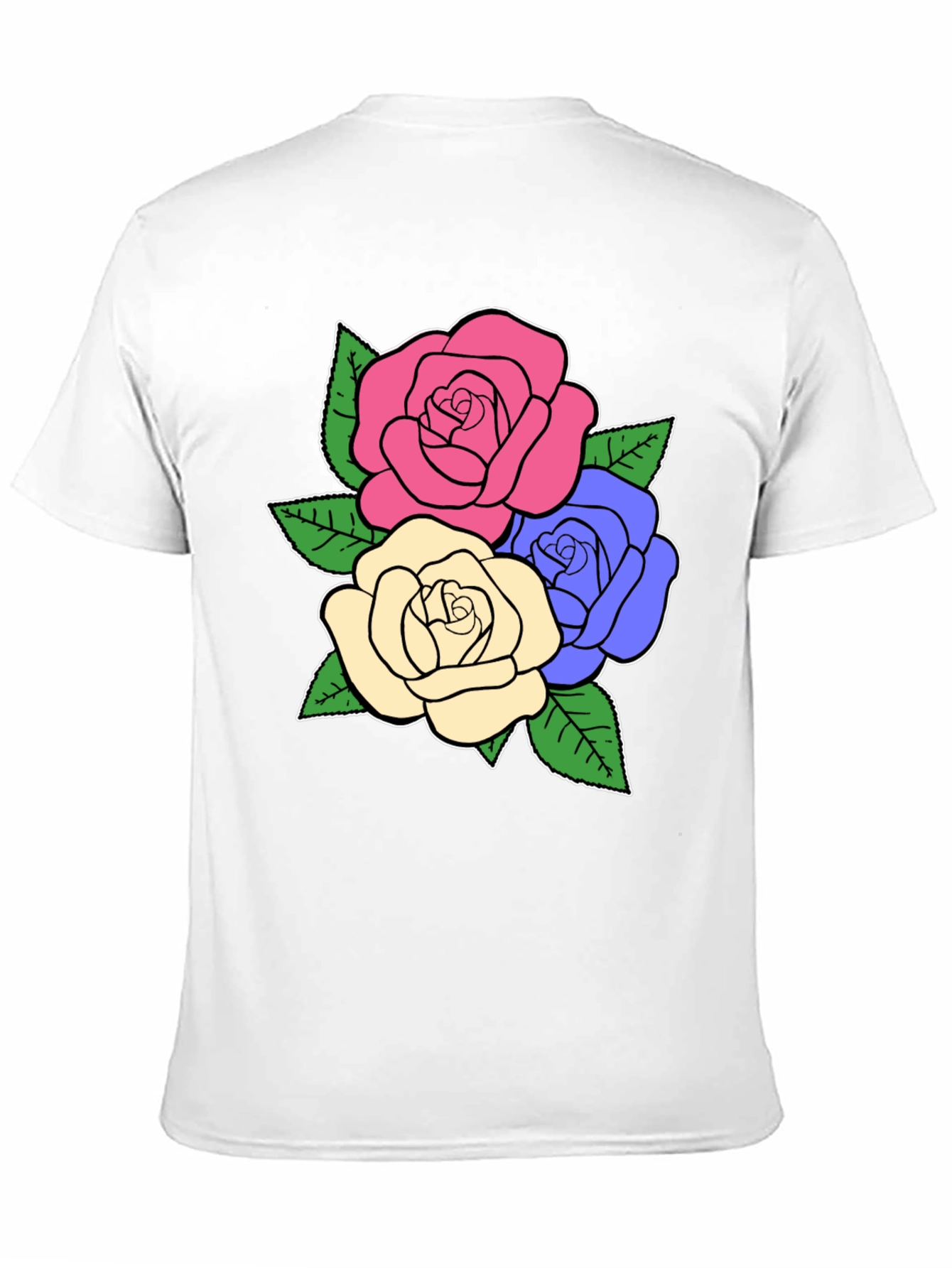 Floral Rose Graphic Tee - Stylish Black T-Shirt