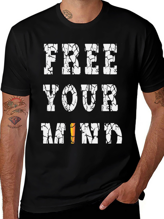 Free Your Mind Graphic Tee - Black Cotton T-Shirt