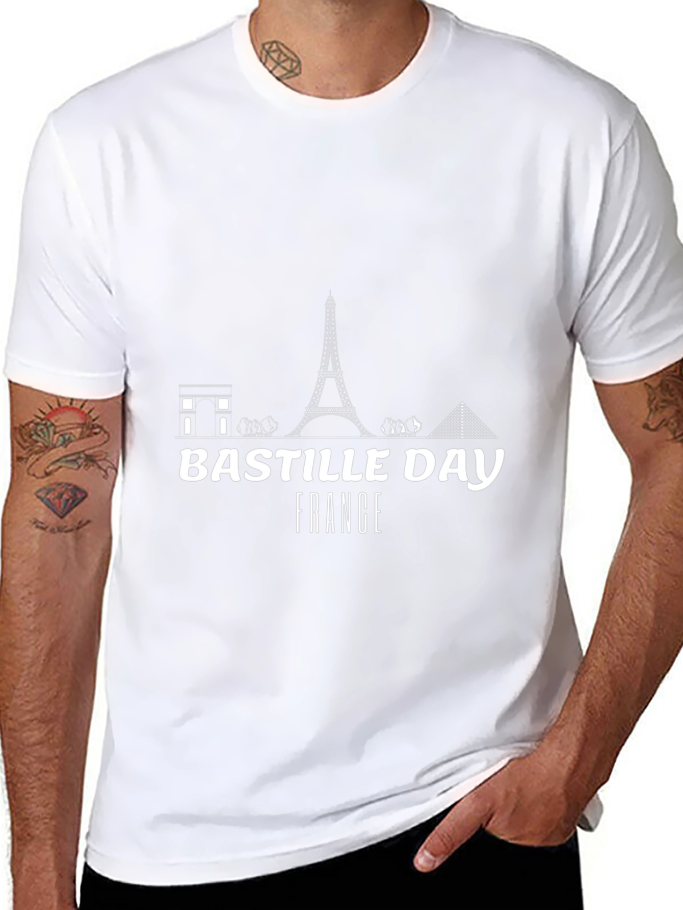 Bastille Day France Graphic Tee - Black T-Shirt