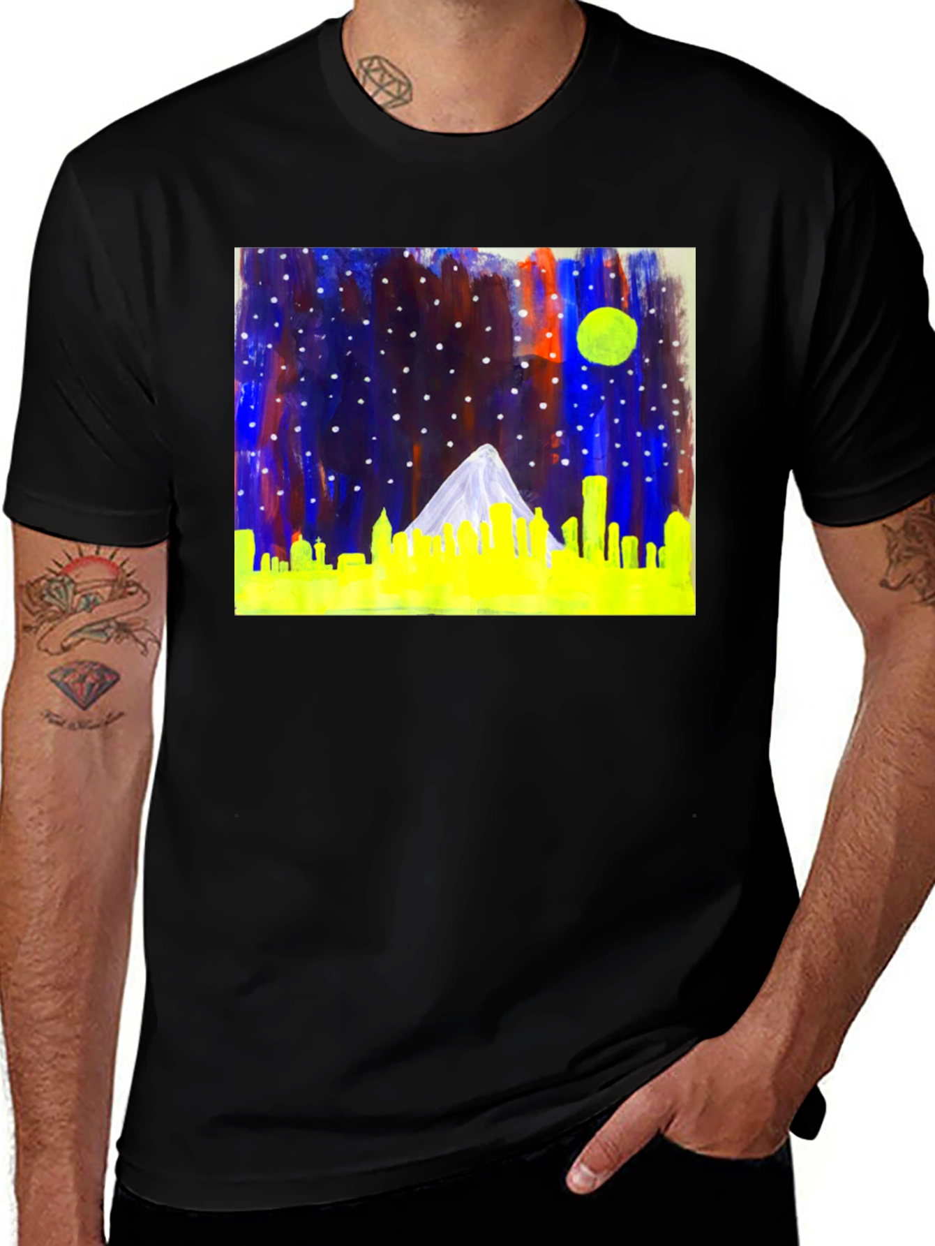 Night Cityscape Graphic Tee - Cool Urban Style