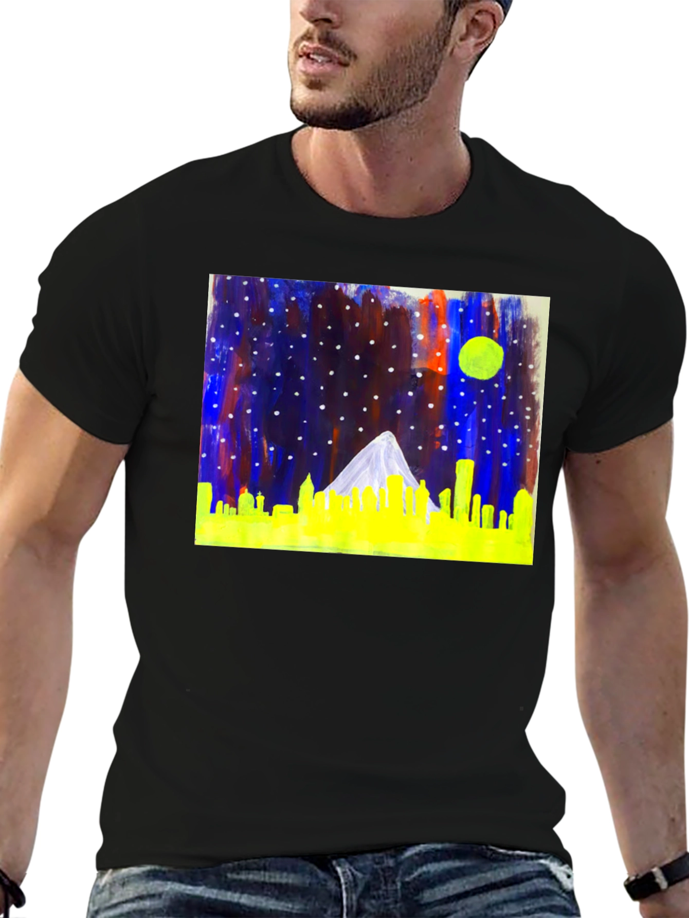 Night Cityscape Graphic Tee - Cool Urban Style