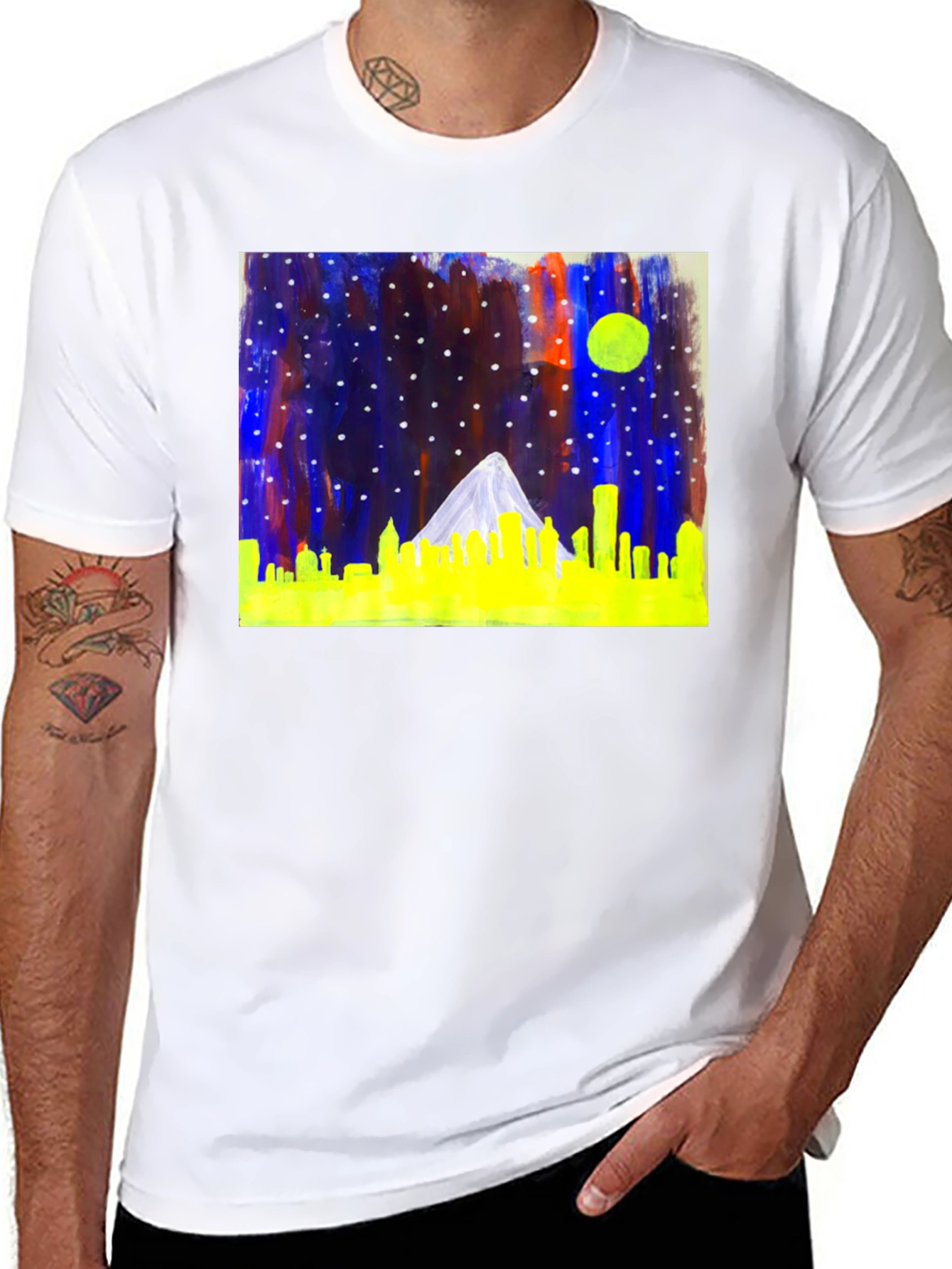 Night Cityscape Graphic Tee - Cool Urban Style