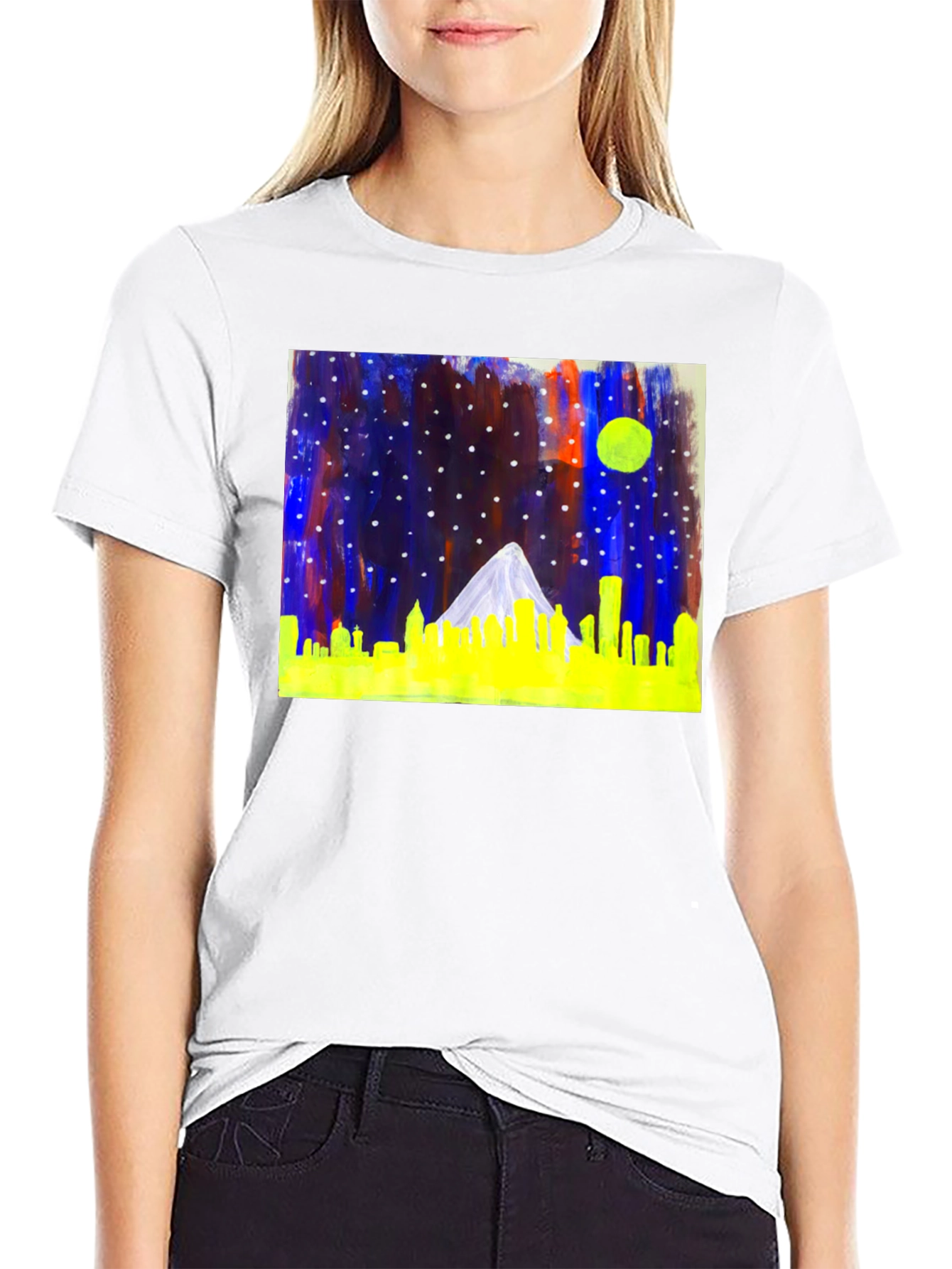 Night Cityscape Graphic Tee - Cool Urban Style