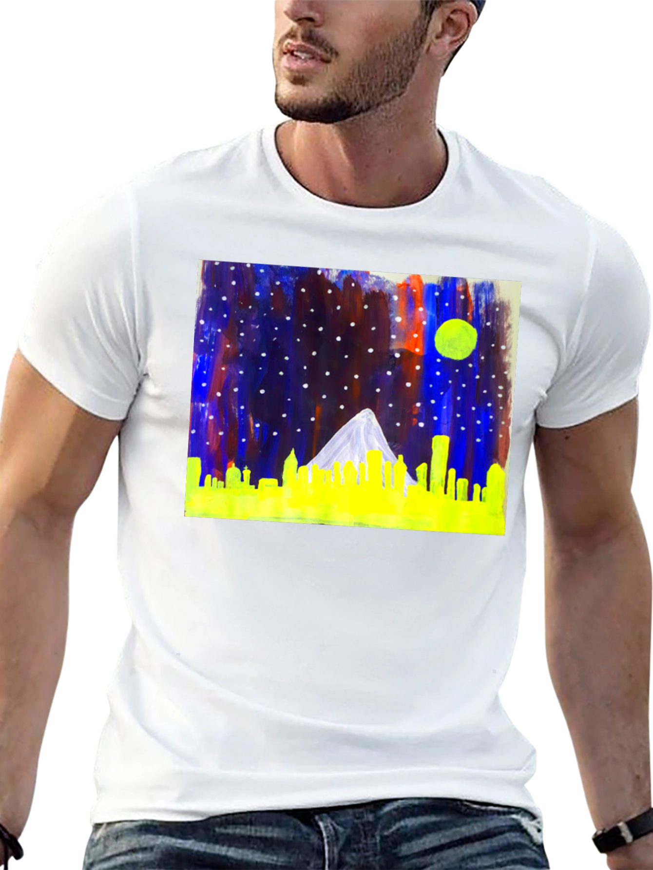 Night Cityscape Graphic Tee - Cool Urban Style