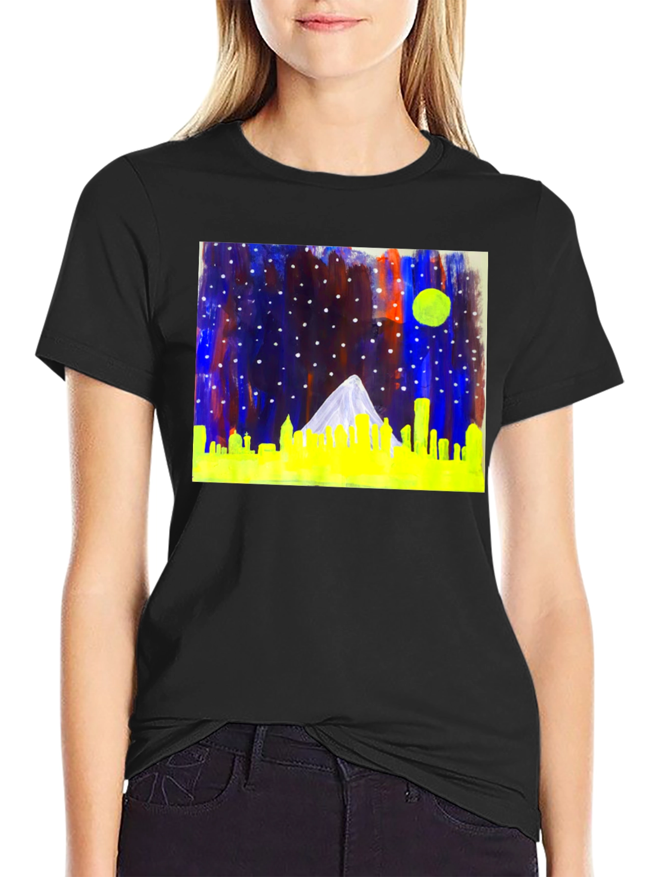Night Cityscape Graphic Tee - Cool Urban Style