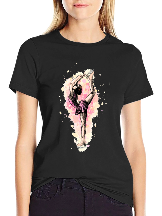 Figure Skater Graphic Black T-Shirt