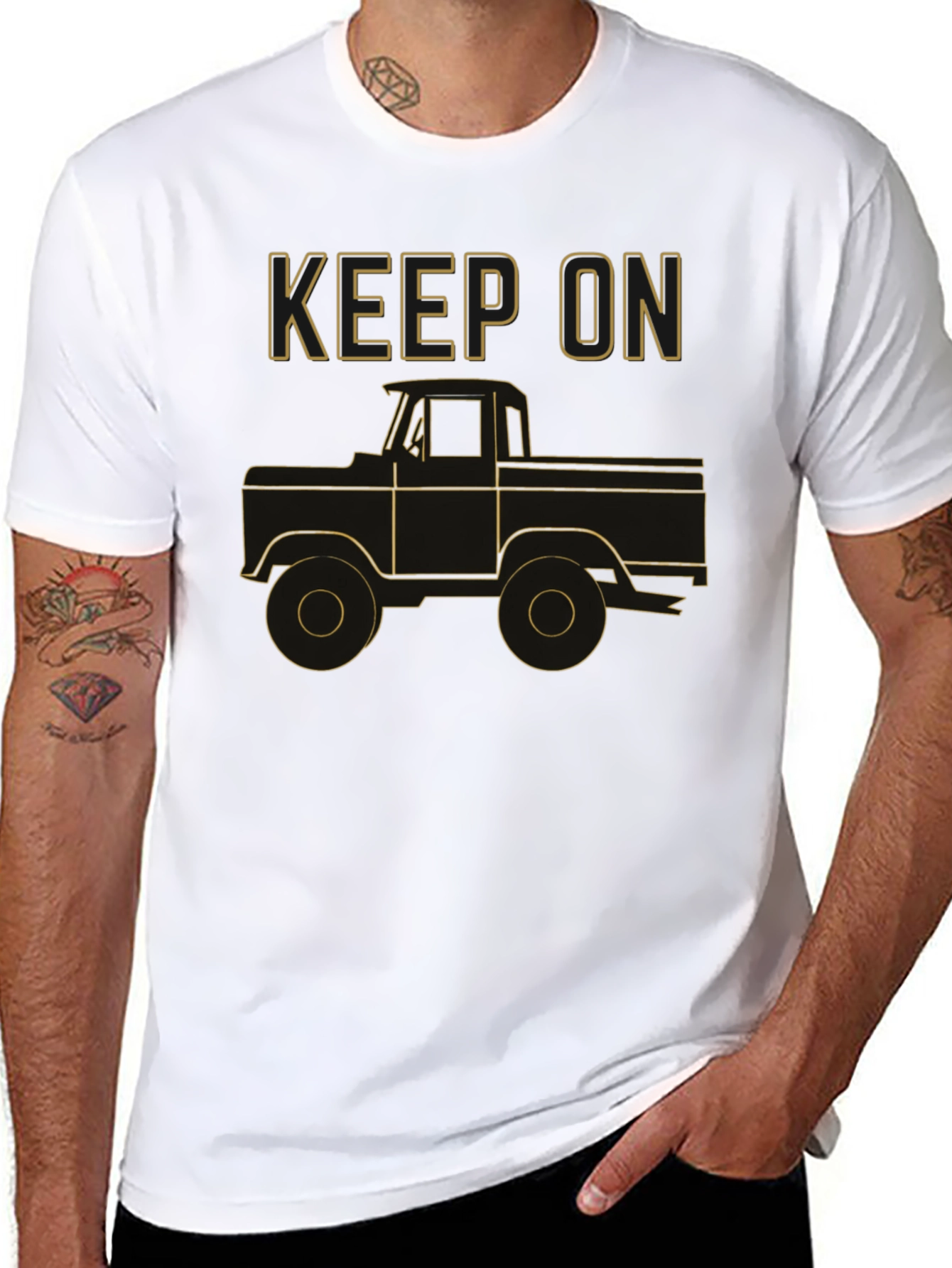 Keep On Trucking Graphic Tee - Black Cotton