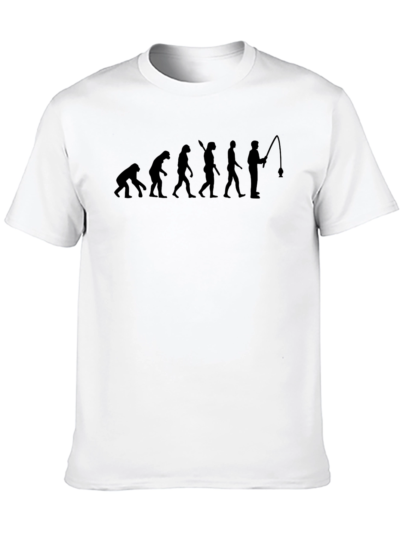 Evolution of Fishing Black T-Shirt - Funny Fisherman Tee