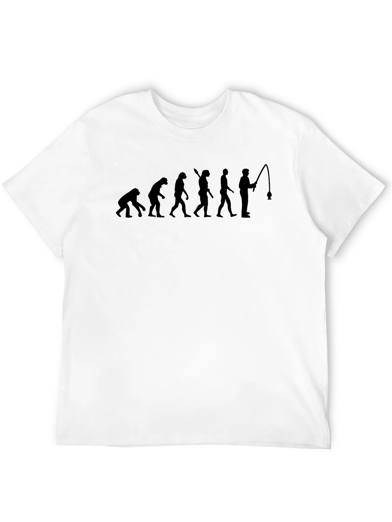 Evolution of Fishing Black T-Shirt - Funny Fisherman Tee