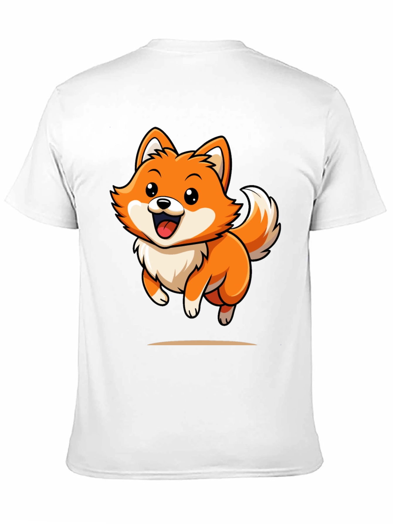 Cute Cartoon Fox Graphic Tee - Black Unisex Shirt