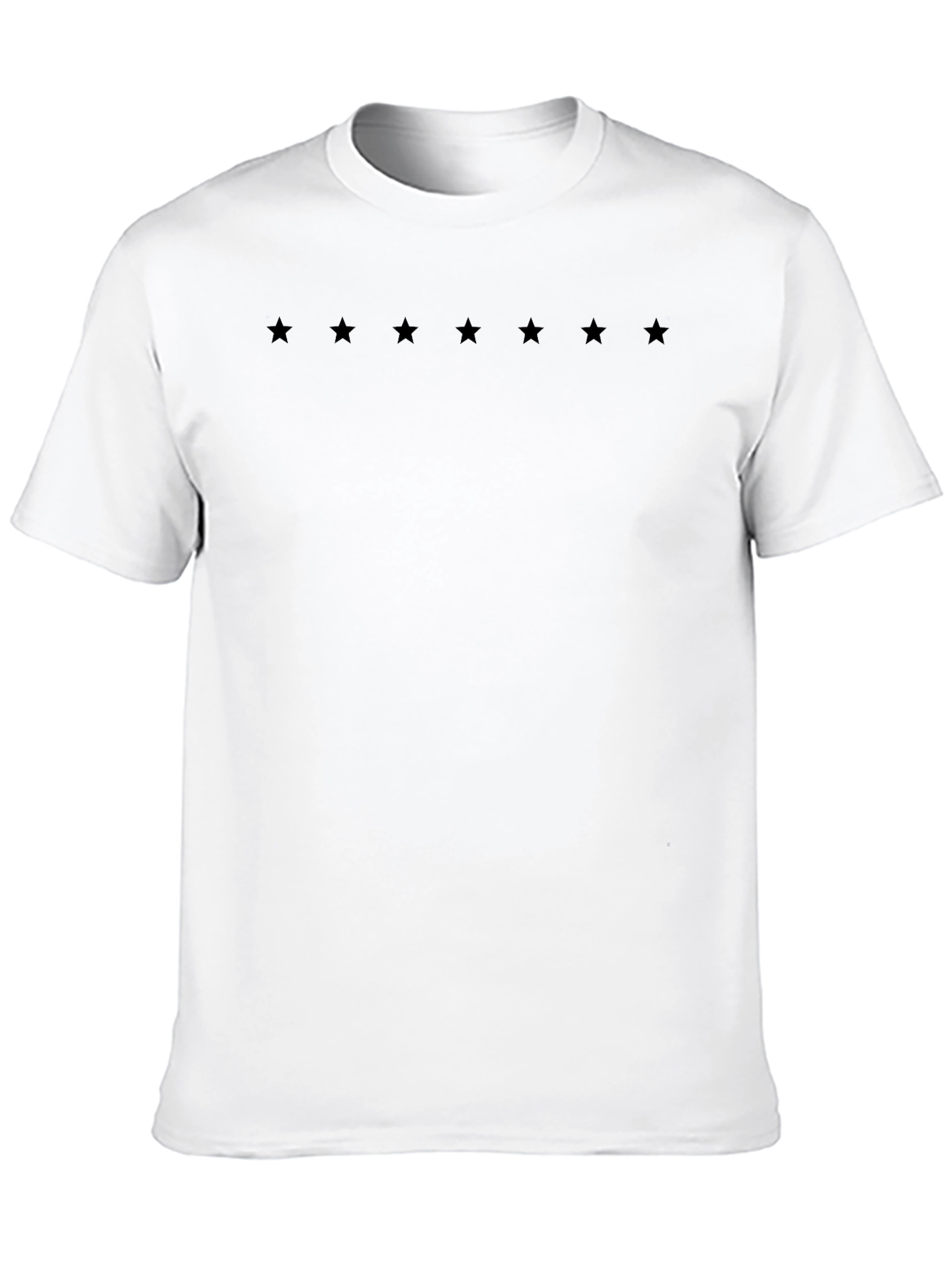 Seven Star Black Crew Neck T-Shirt