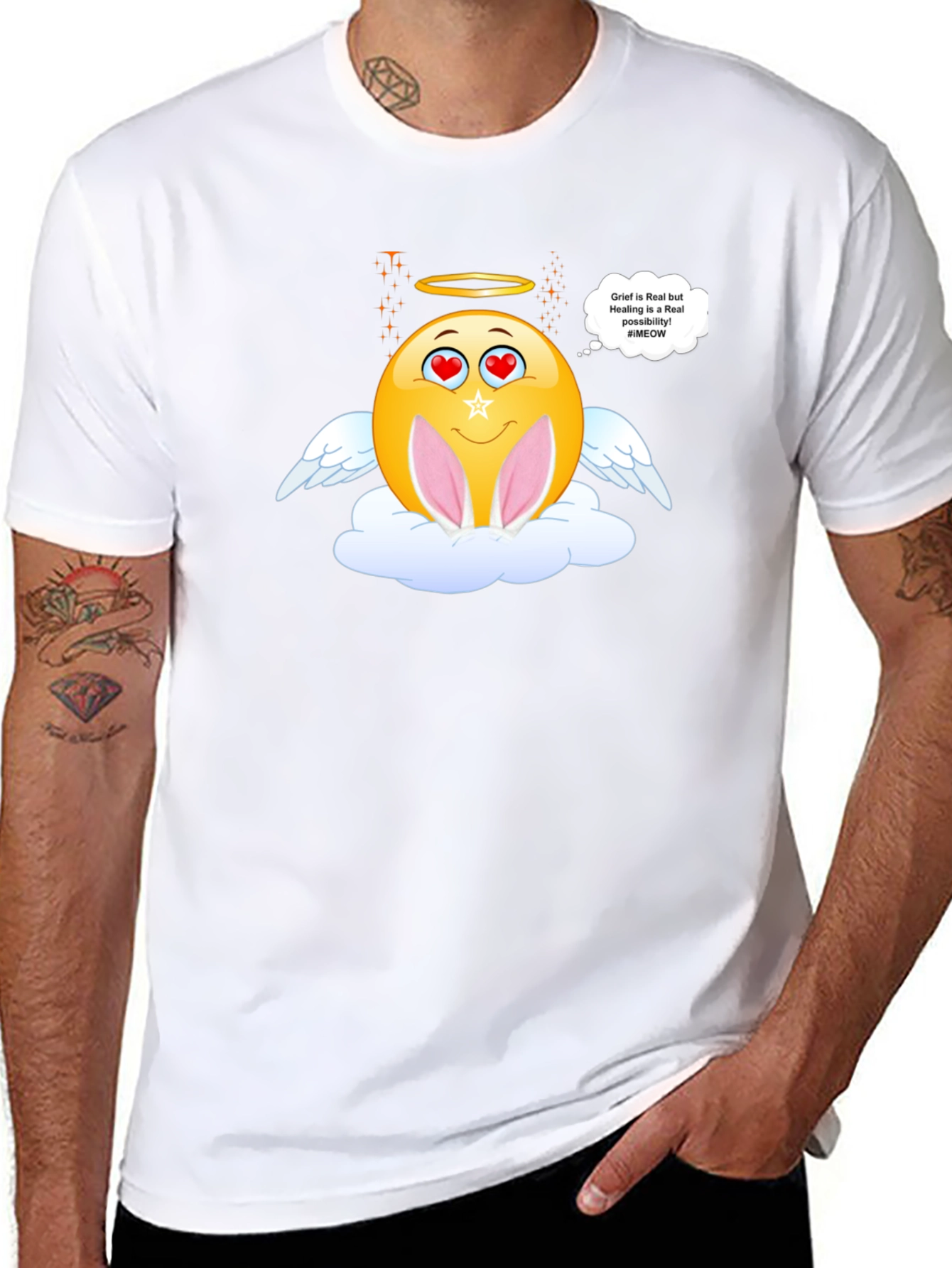 Angel Emoji Easter Graphic T-Shirt