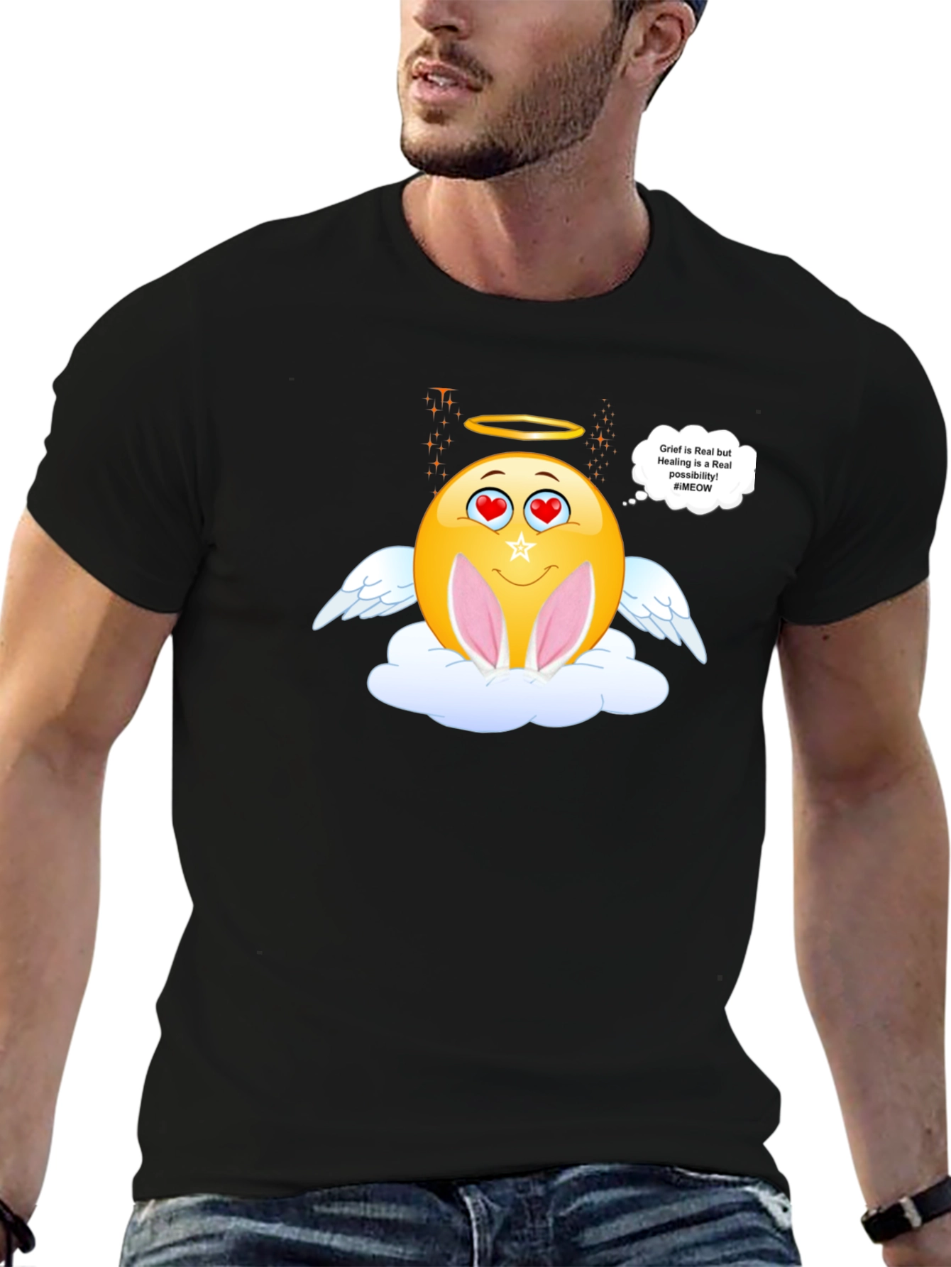 Angel Emoji Easter Graphic T-Shirt