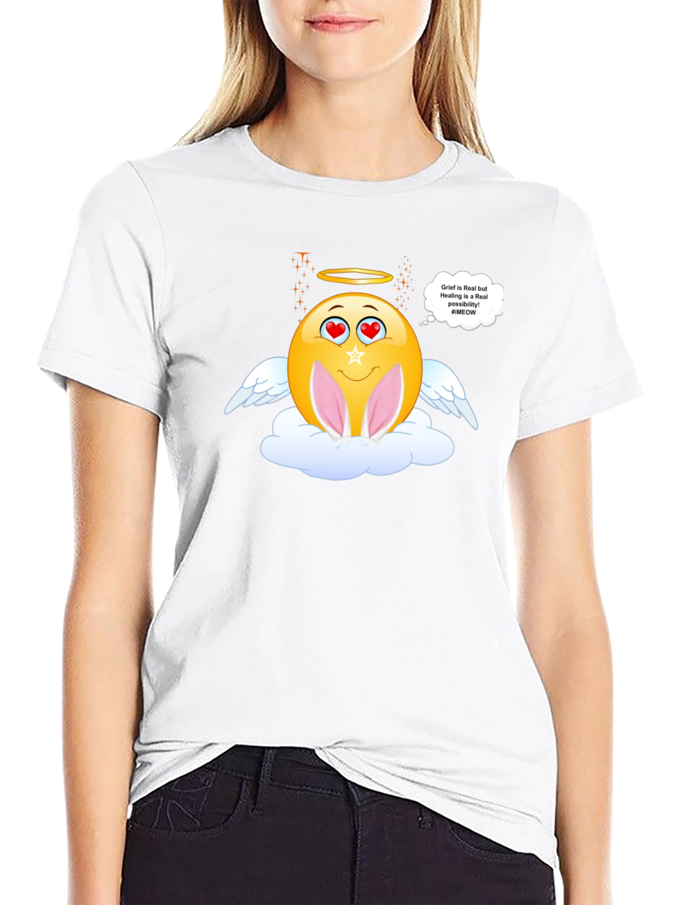 Angel Emoji Easter Graphic T-Shirt