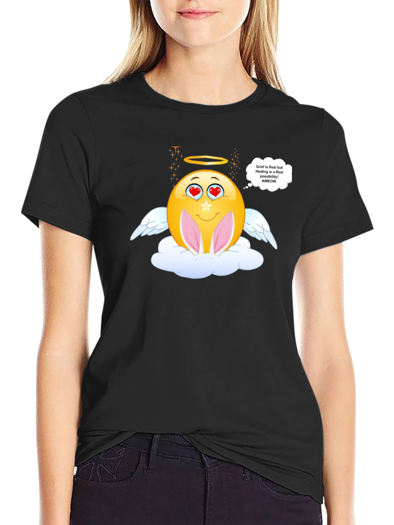 Angel Emoji Easter Graphic T-Shirt