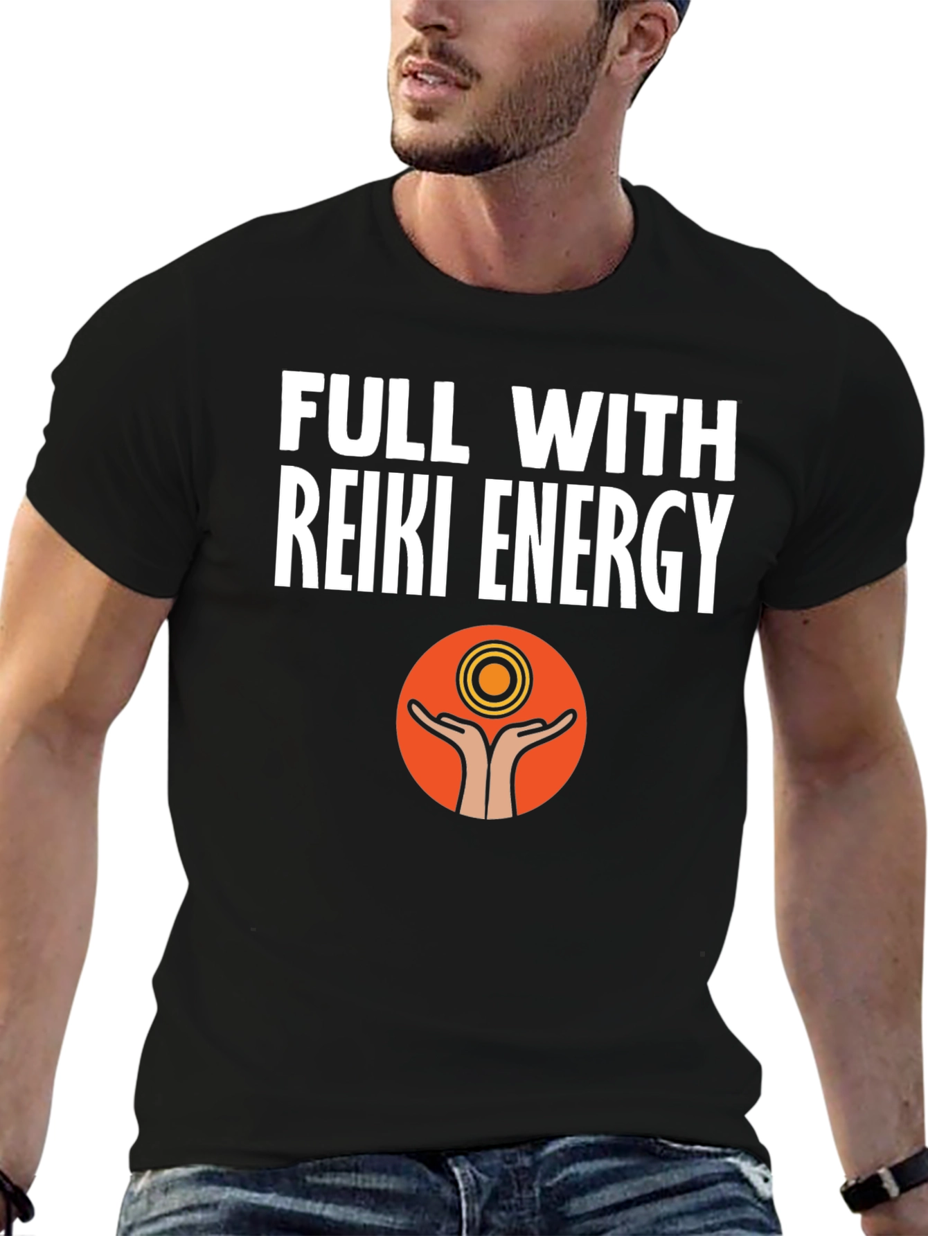 Reiki Energy Graphic T-Shirt - Black
