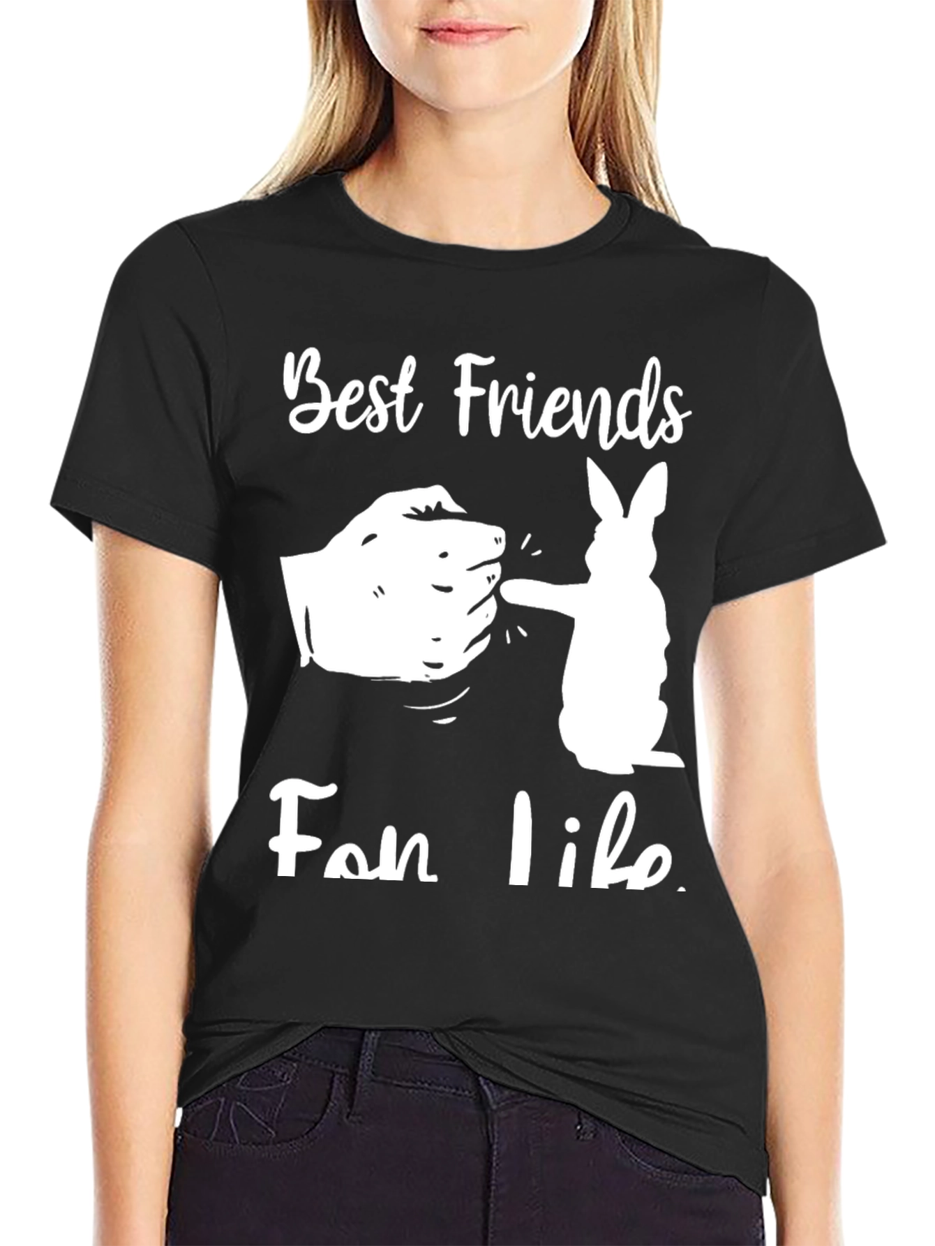Best Friends Fist Bump T-Shirt - Black