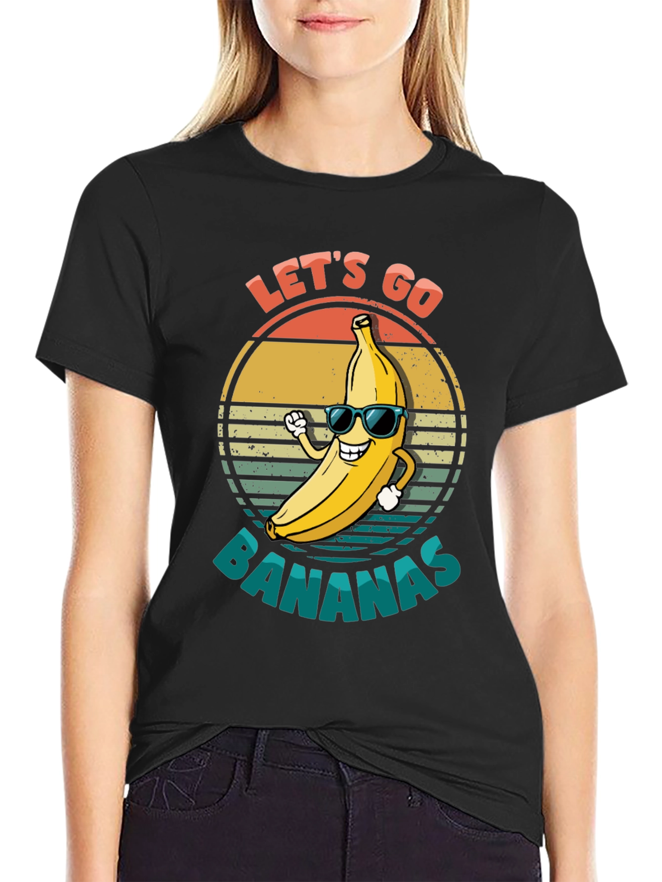 Lets Go Bananas Black Graphic Tee