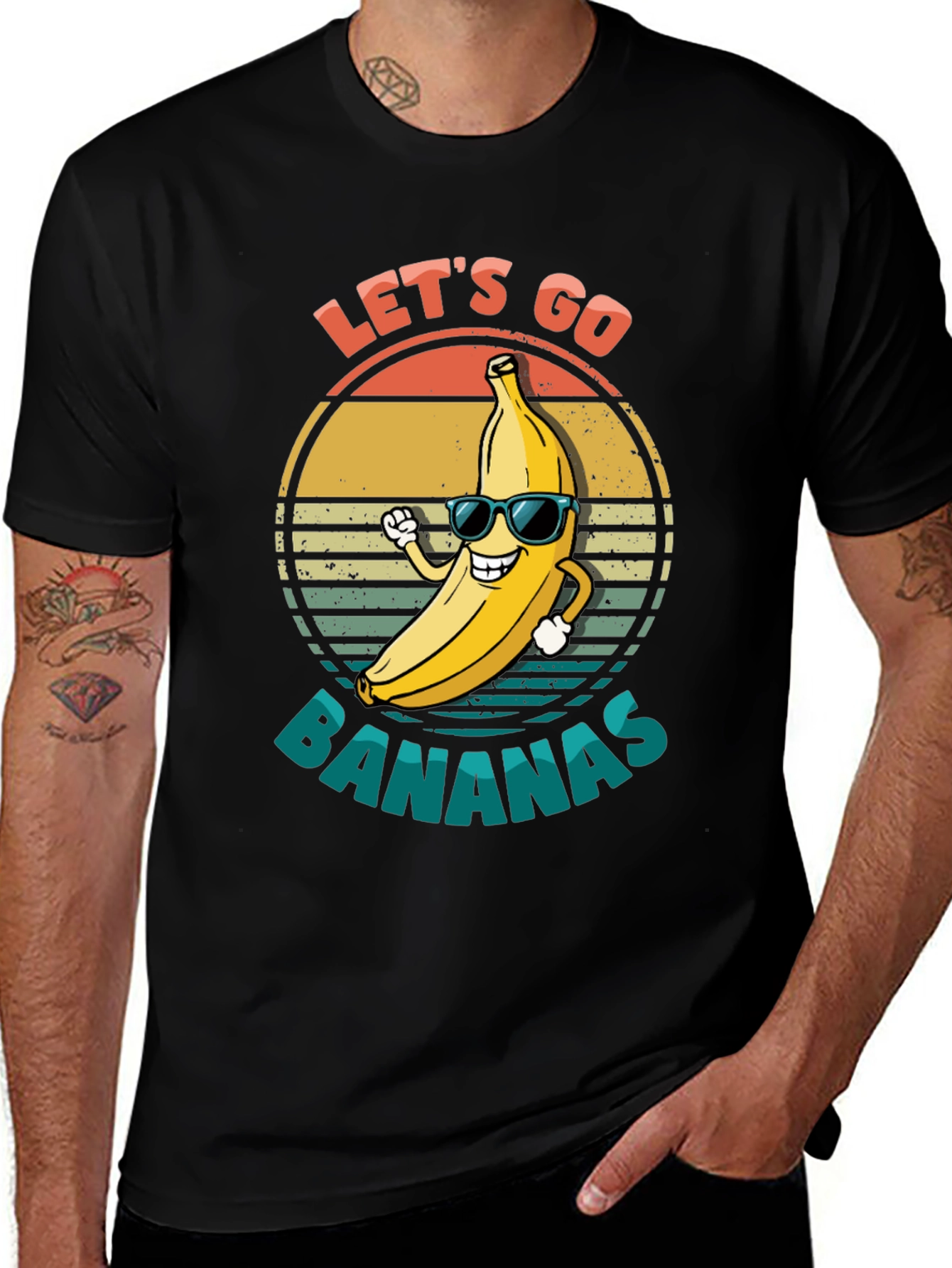 Lets Go Bananas Black Graphic Tee