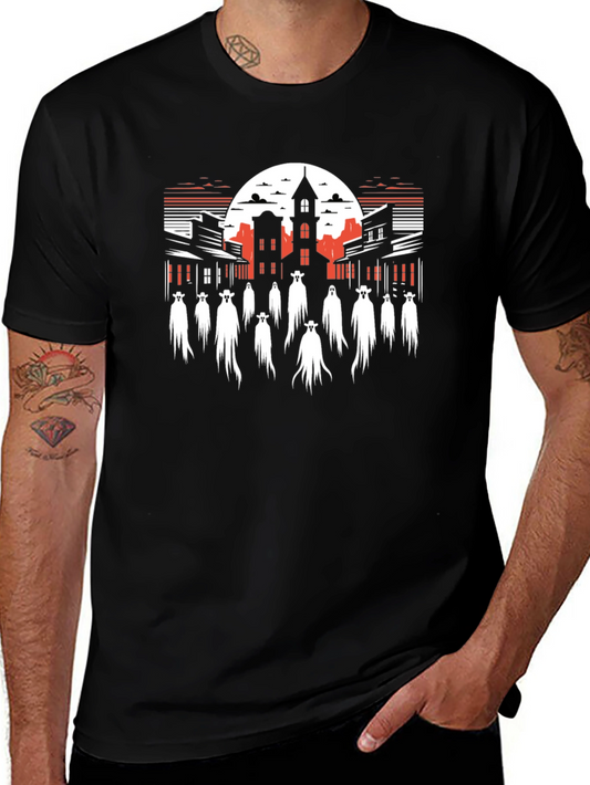 Ghost Town Graphic Tee - Halloween Western T-Shirt