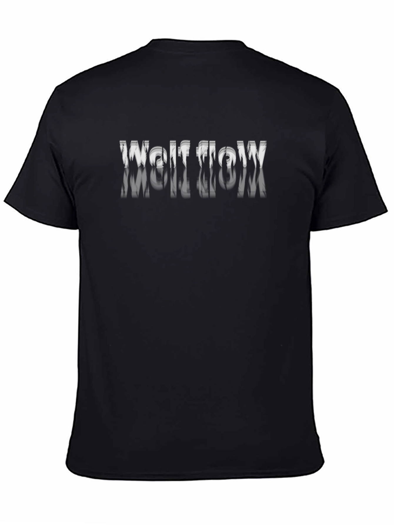 Wolf Flow Graphic Print Black T-Shirt