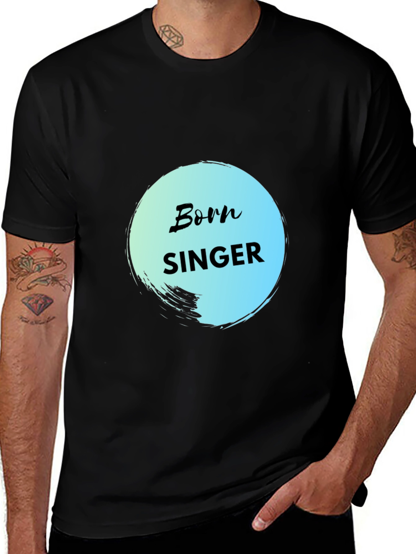 Born Singer Black Cotton Graphic Tee