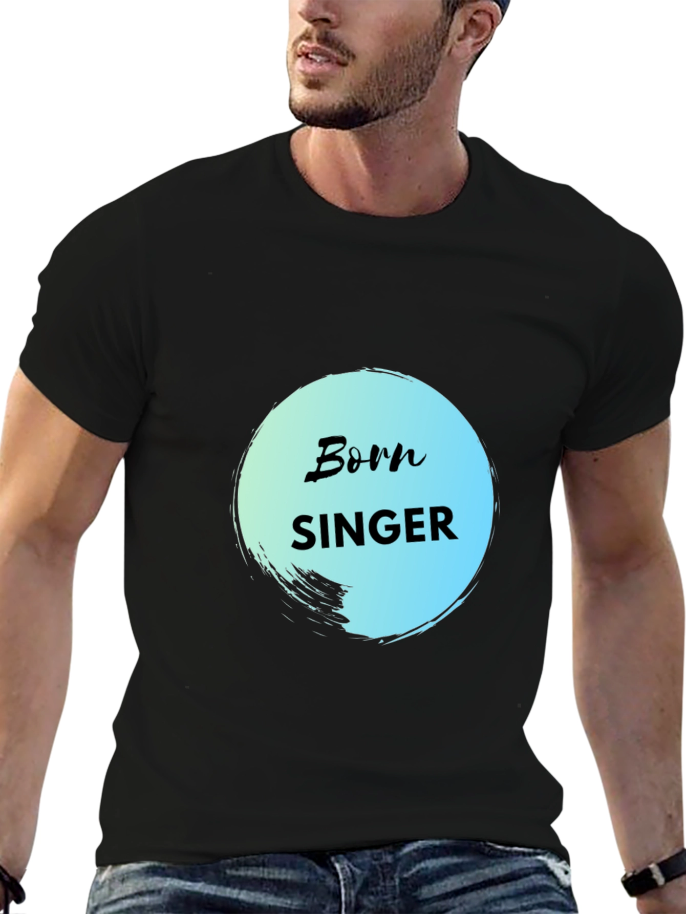 Born Singer Black Cotton Graphic Tee